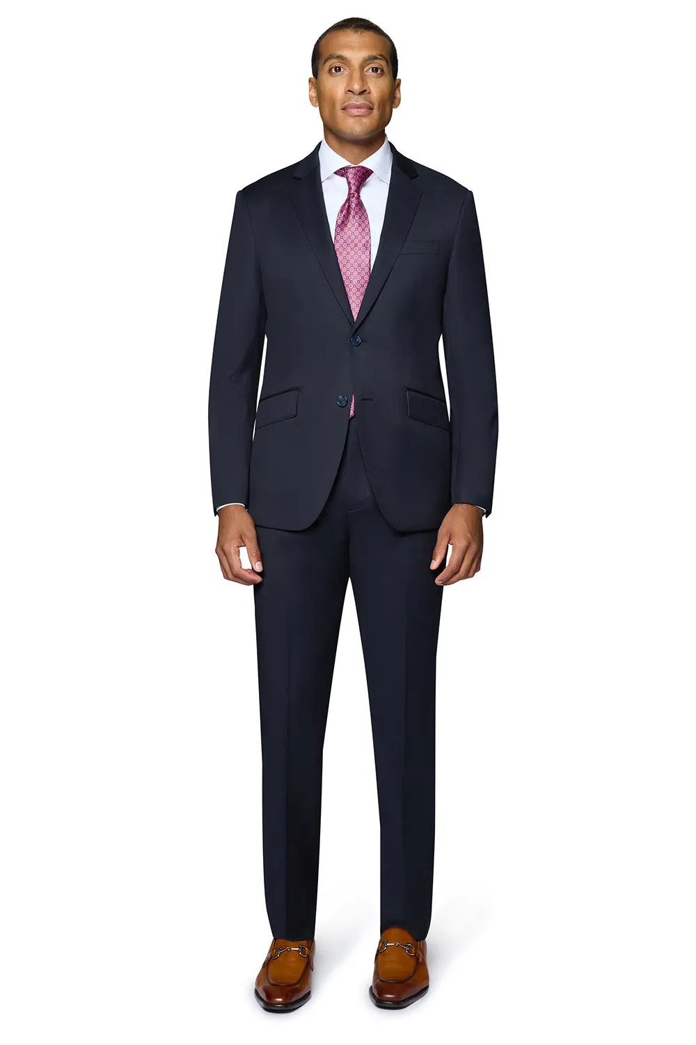 Bergamo Elegant - Reda | Slim 2-Piece Notch Solid Navy Suit fashion classic outfit