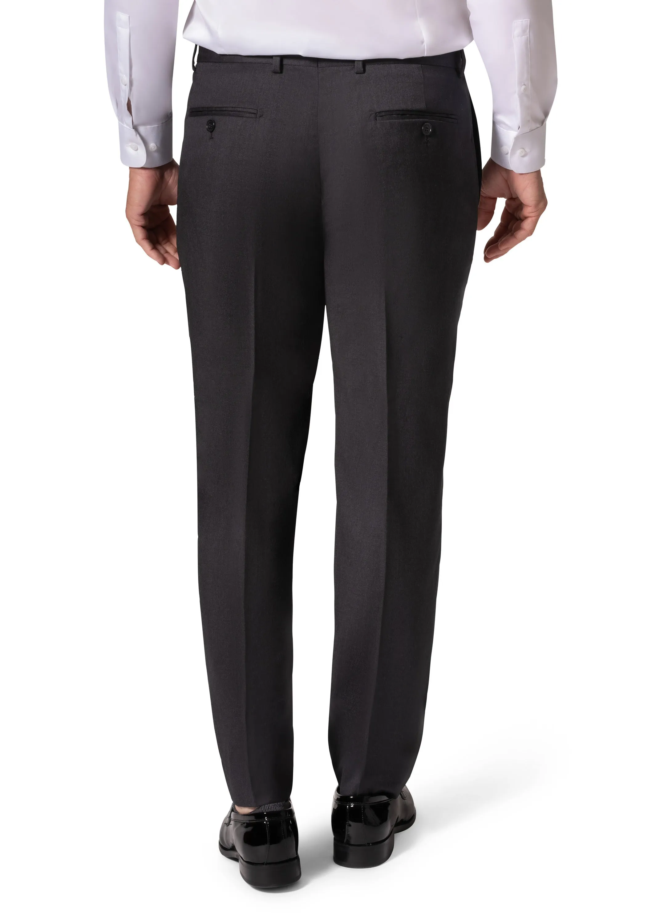 Bergamo Elegant - Reda | Slim Fit 2-Piece Solid Suit - Charcoal confident look
