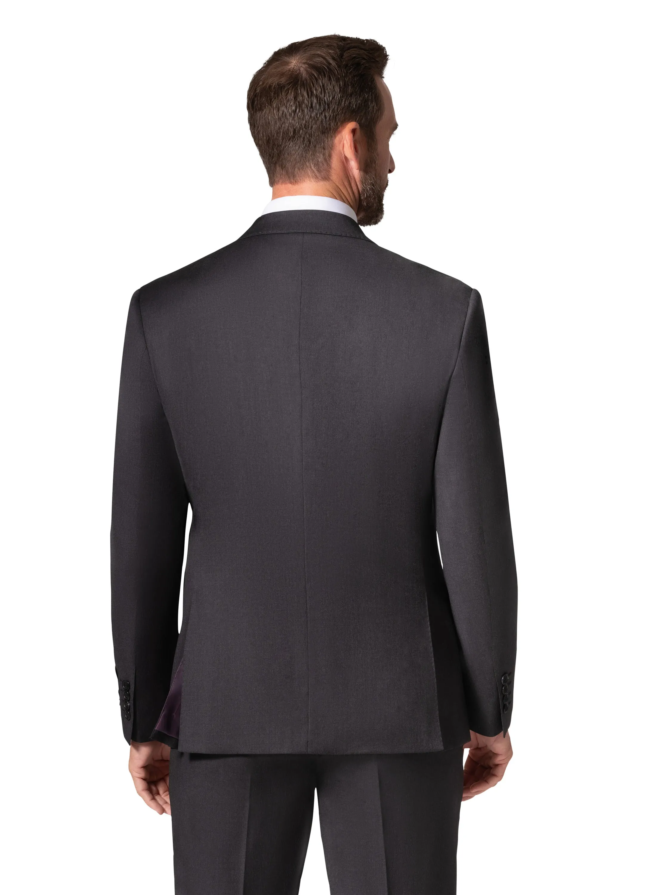 Bergamo Elegant - Reda | Slim Fit 2-Piece Solid Suit - Charcoal tailored style
