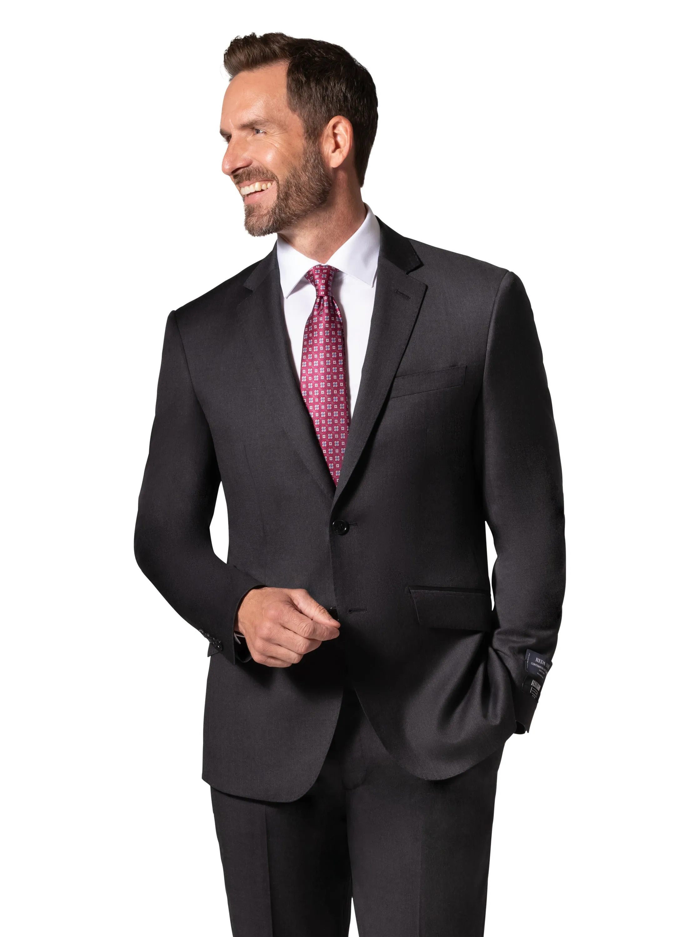 Bergamo Elegant - Reda | Slim Fit 2-Piece Solid Suit - Charcoal formal occasion