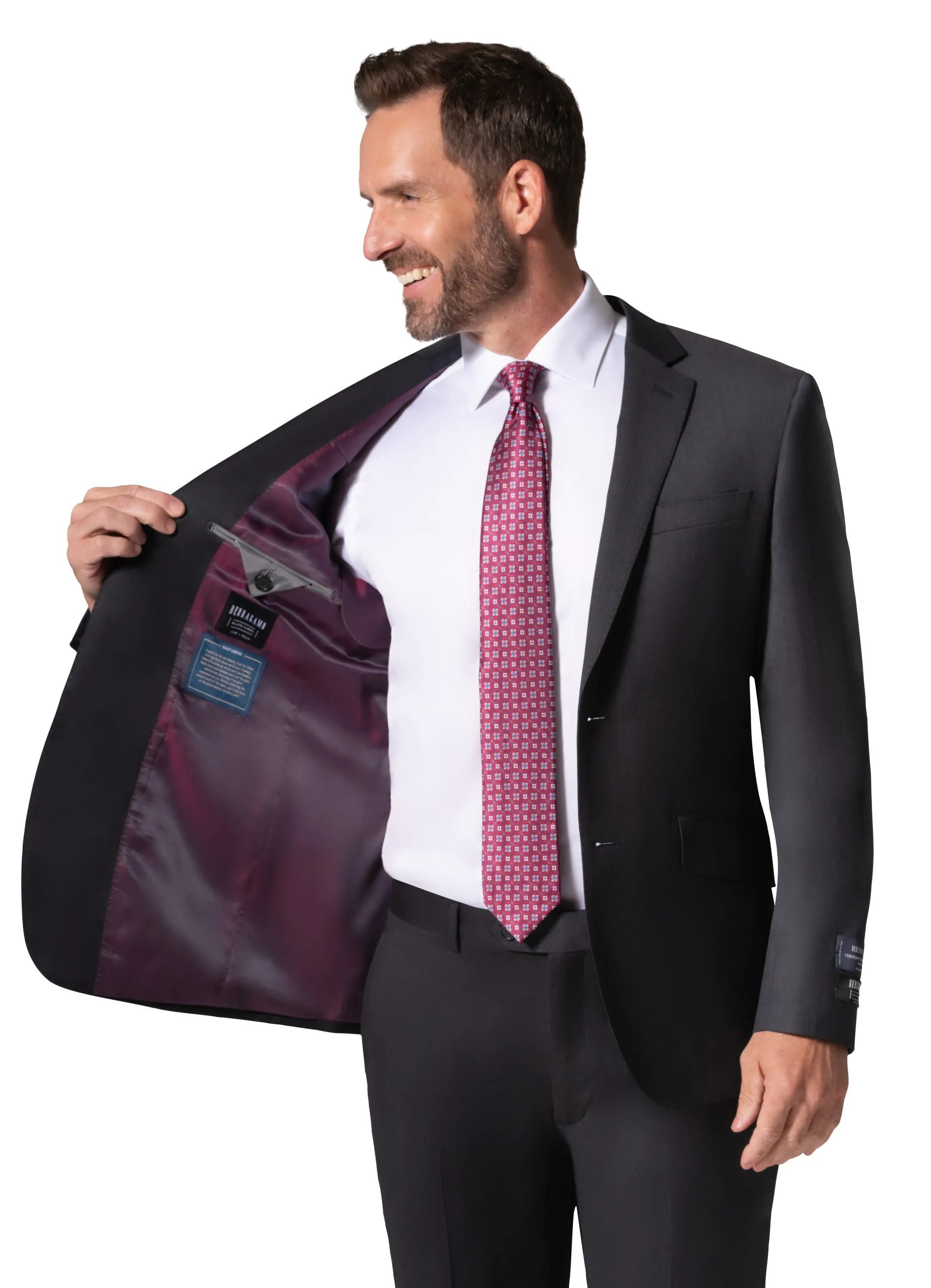 Bergamo Elegant - Reda | Slim Fit 2-Piece Solid Suit - Charcoal photo session