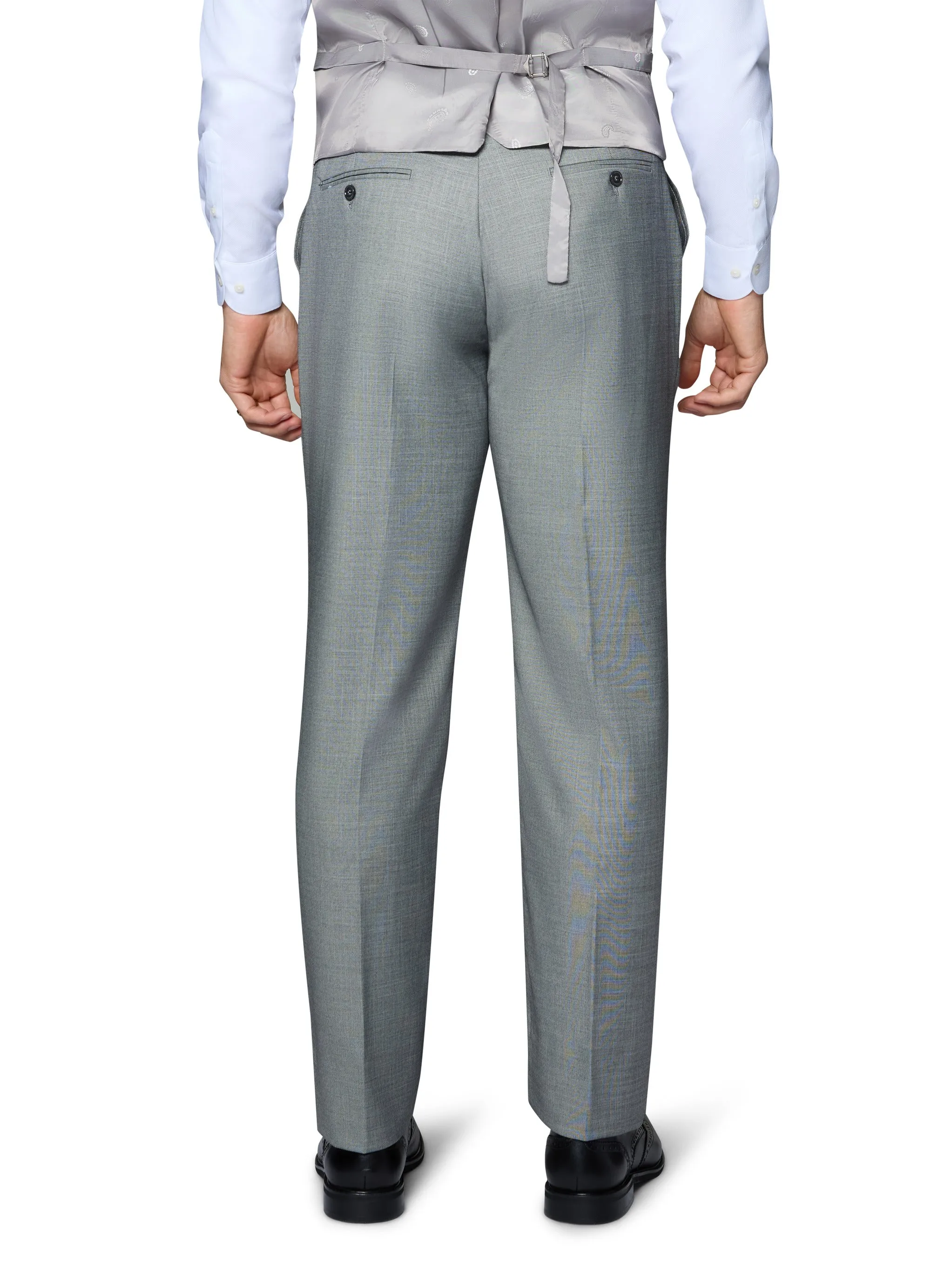 Bergamo Elegant Sharkskin Vested Slim Fit Grey Suit formal wear ideas