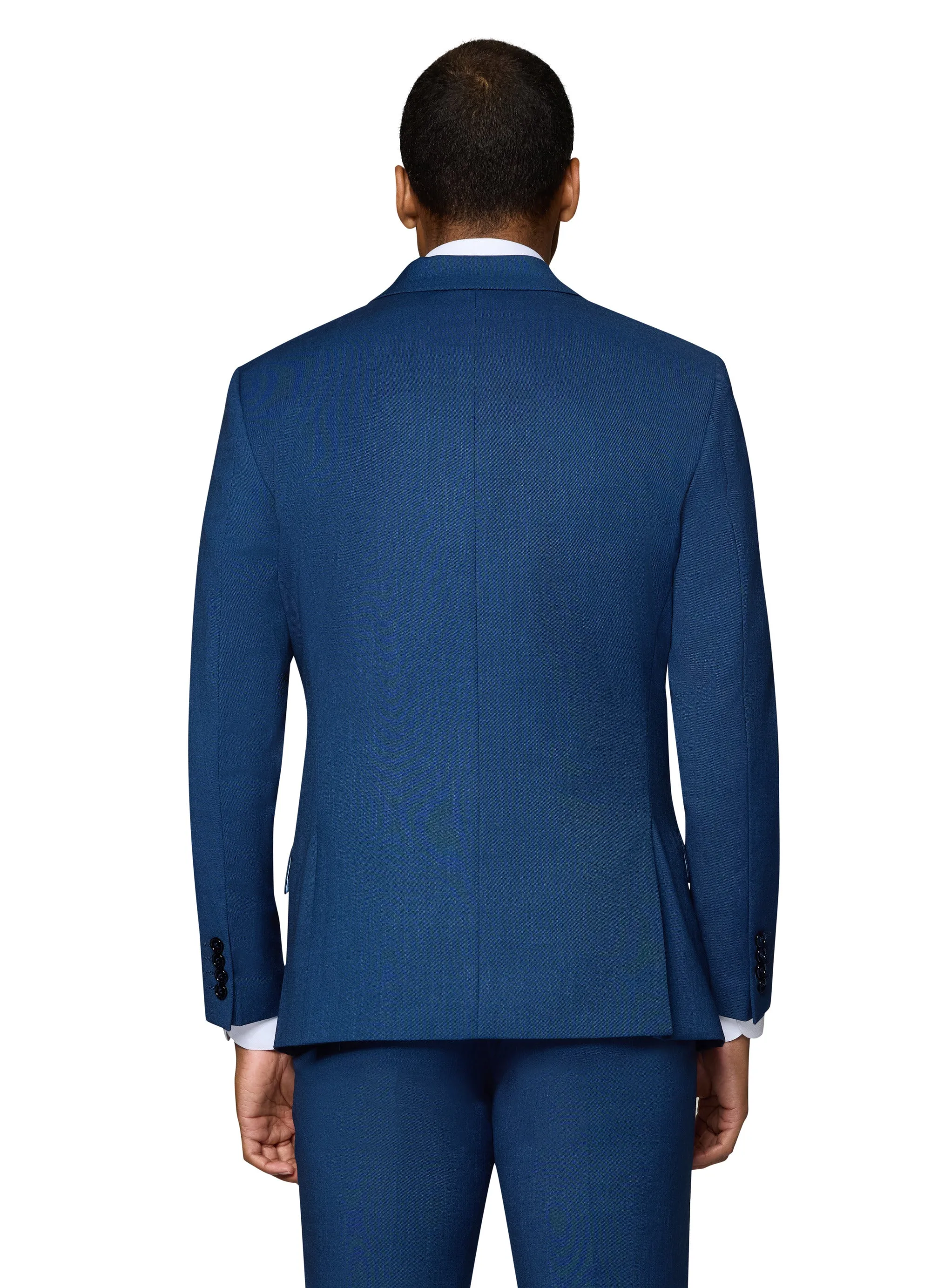 Bergamo Elegant Sharkskin Vested Slim Fit New Blue Suit classic design