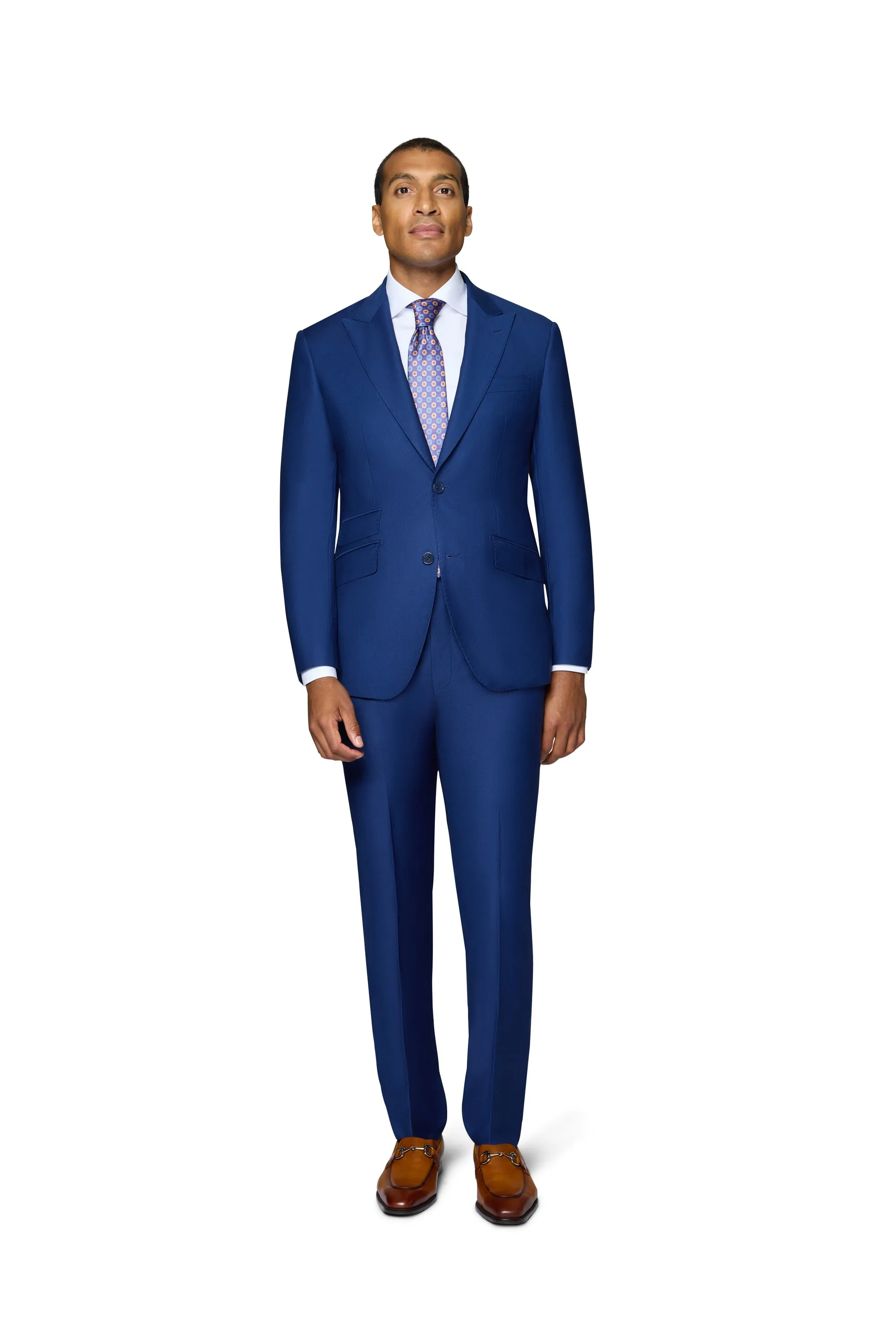 Bergamo Elegant - Slim Peak Suit  - New Blue classy style