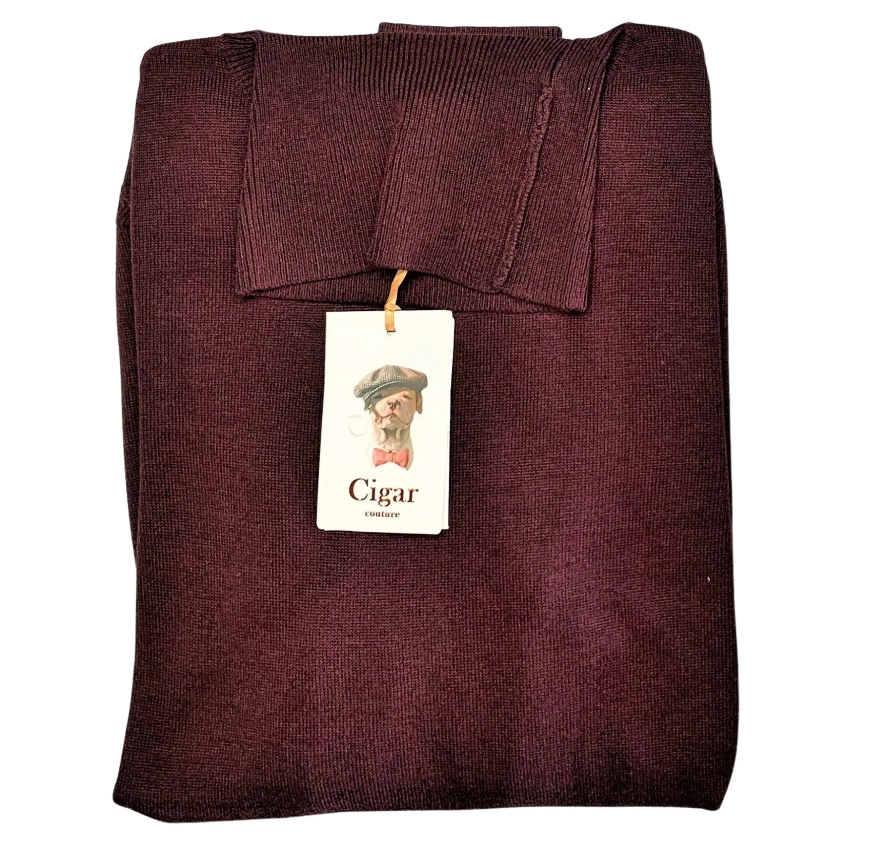 Bergamo Elegant T-178 Turtle Neck Sweater - Burgundy versatile wear