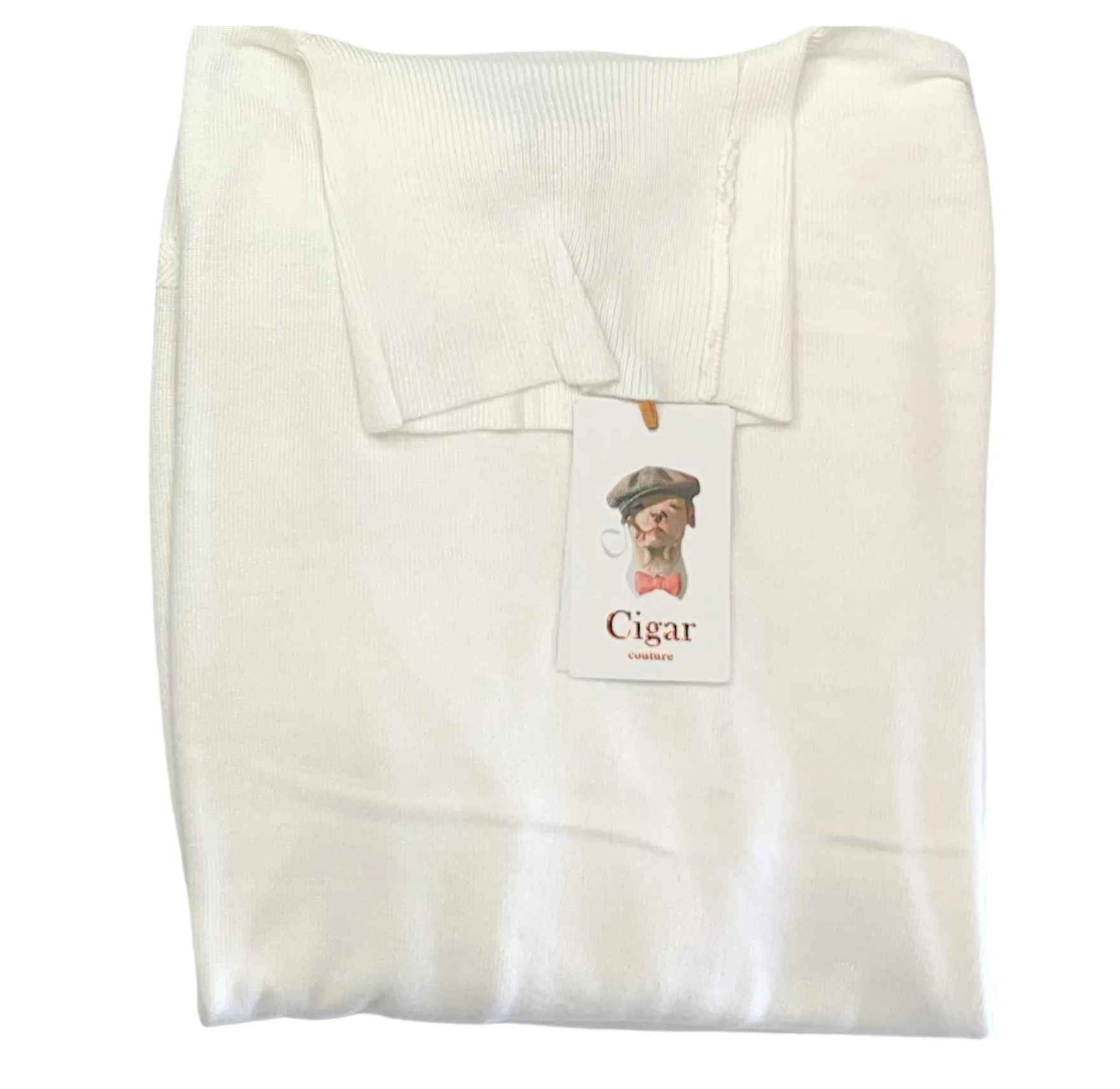 Bergamo Elegant T-178 Turtle Neck Sweater - White easy wear