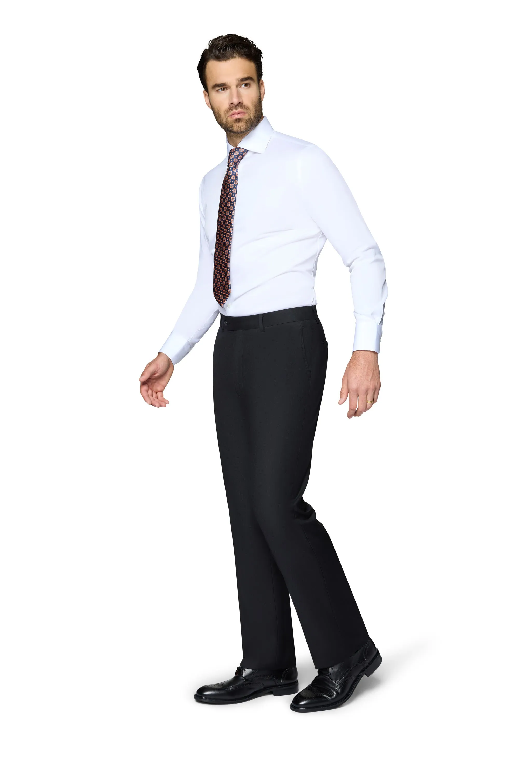 Bergamo Elegant Wool Suit - Black smart outfit