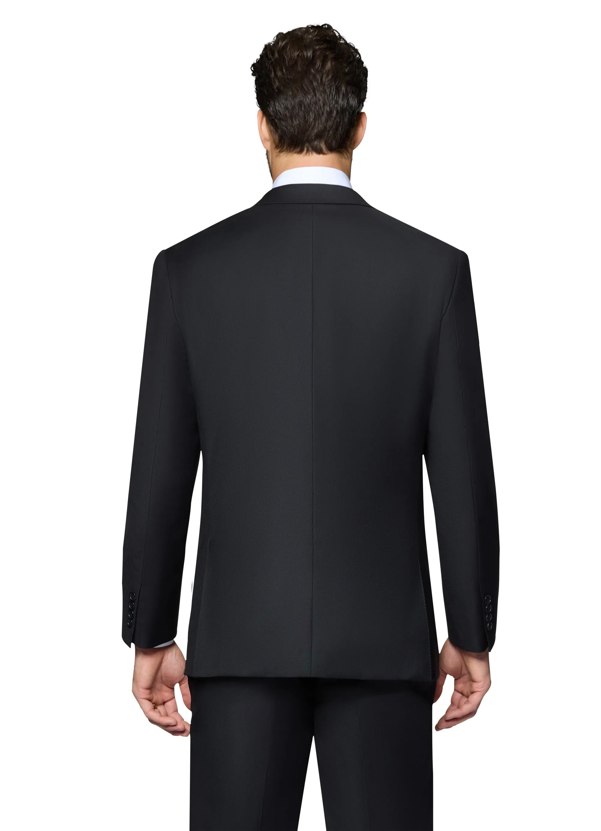 Bergamo Elegant Wool Suit - Black photo-ready