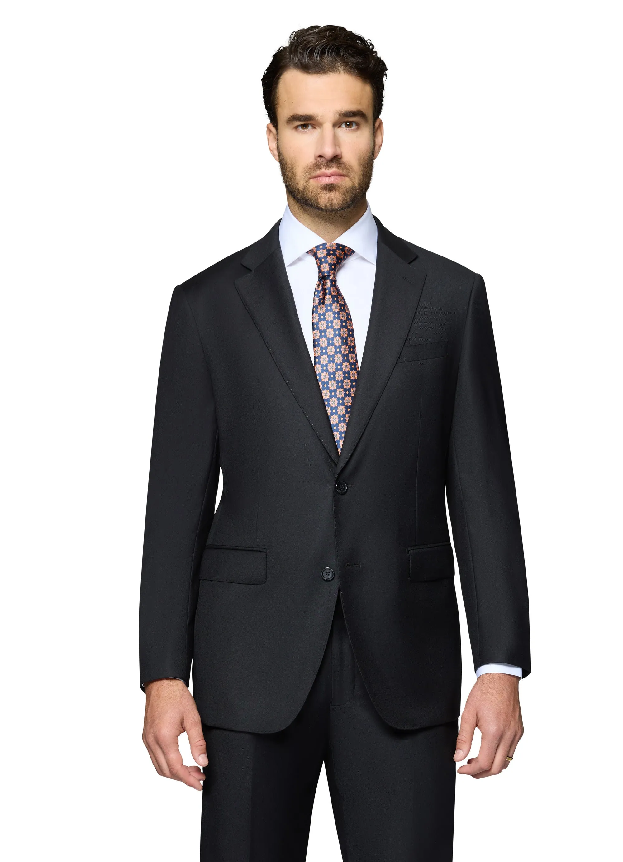 Bergamo Elegant Wool Suit - Black refined outfit