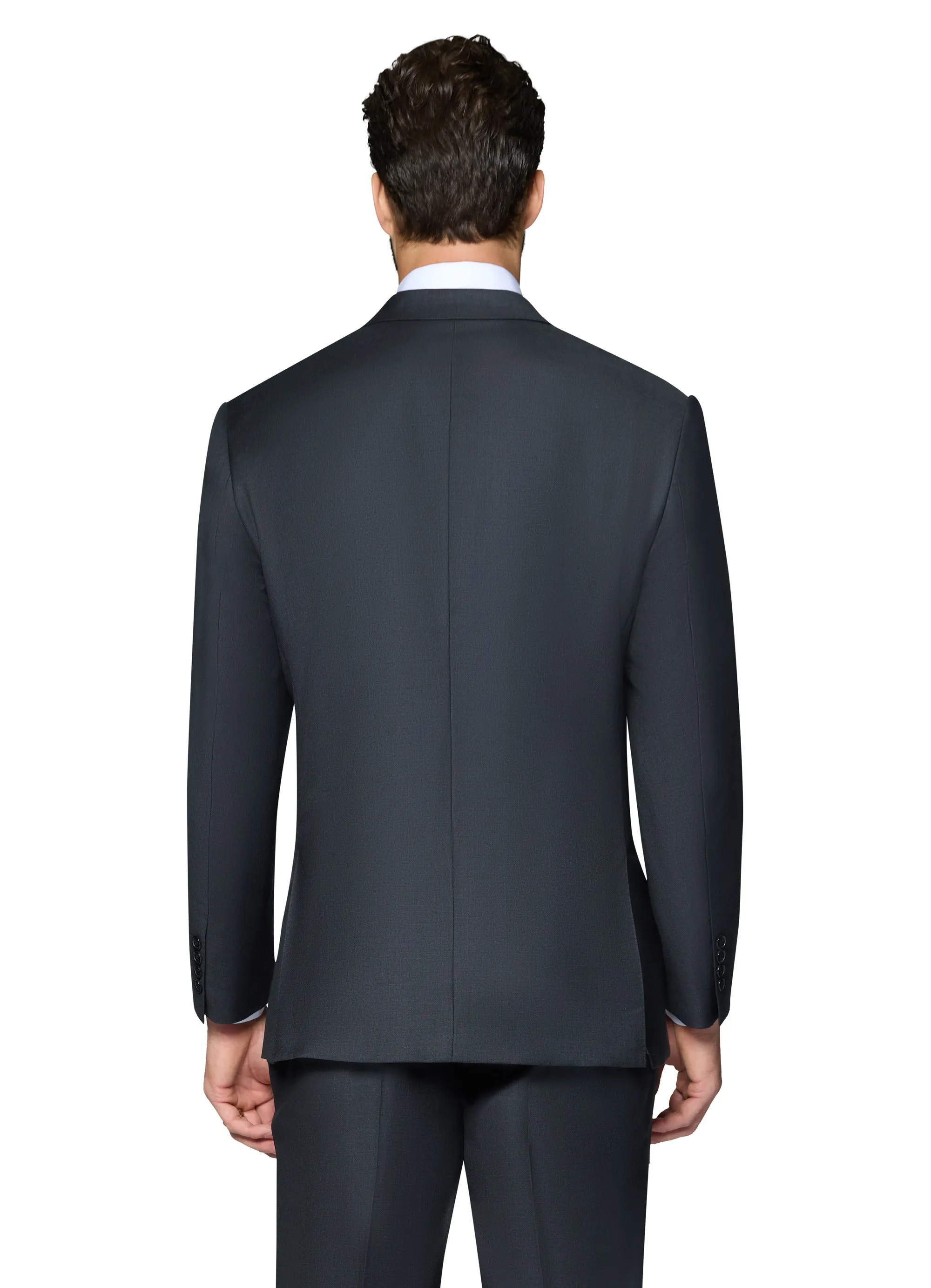 Bergamo Elegant Wool Suit - Charcoal quality fabric