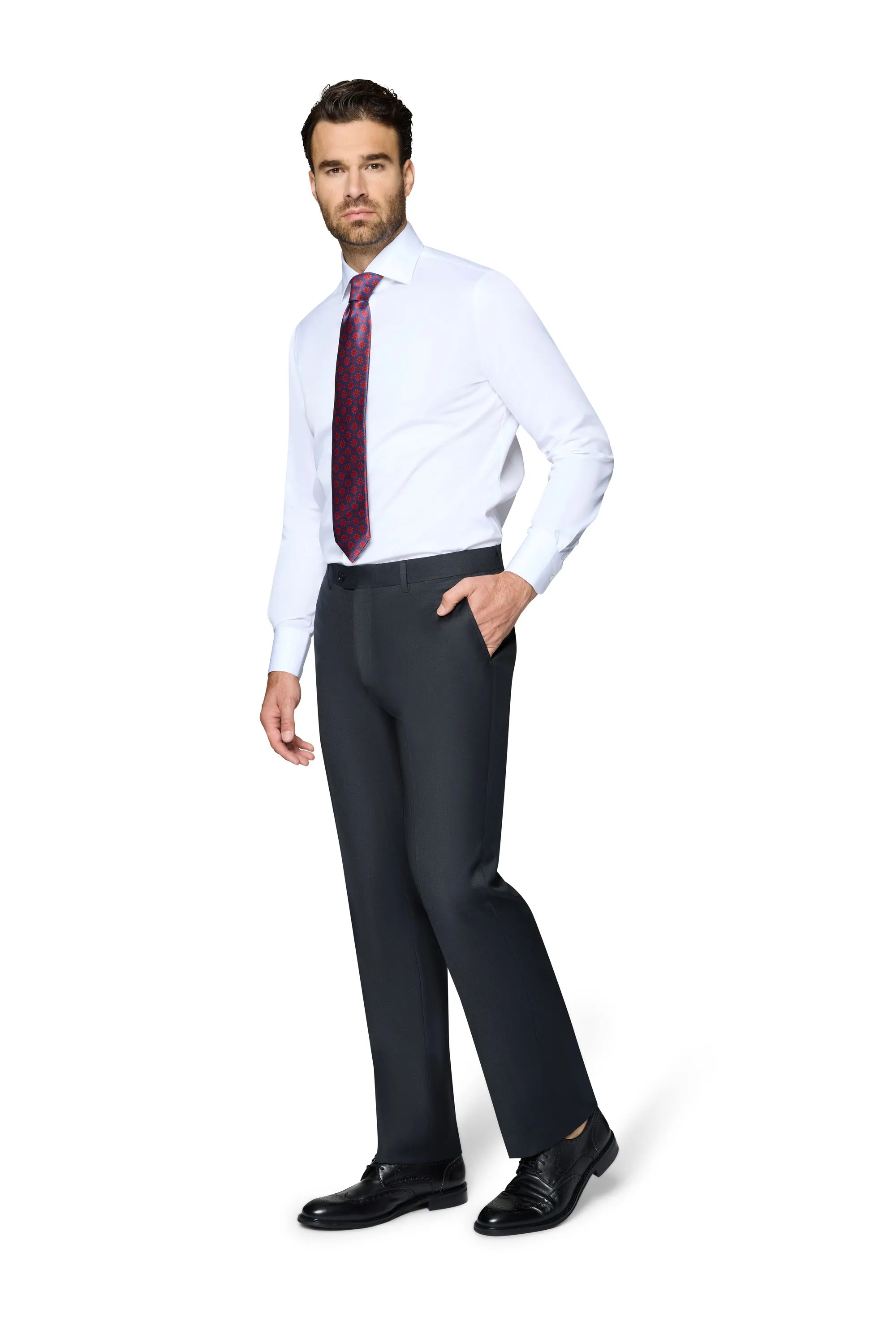 Bergamo Elegant Wool Suit - Charcoal official wear