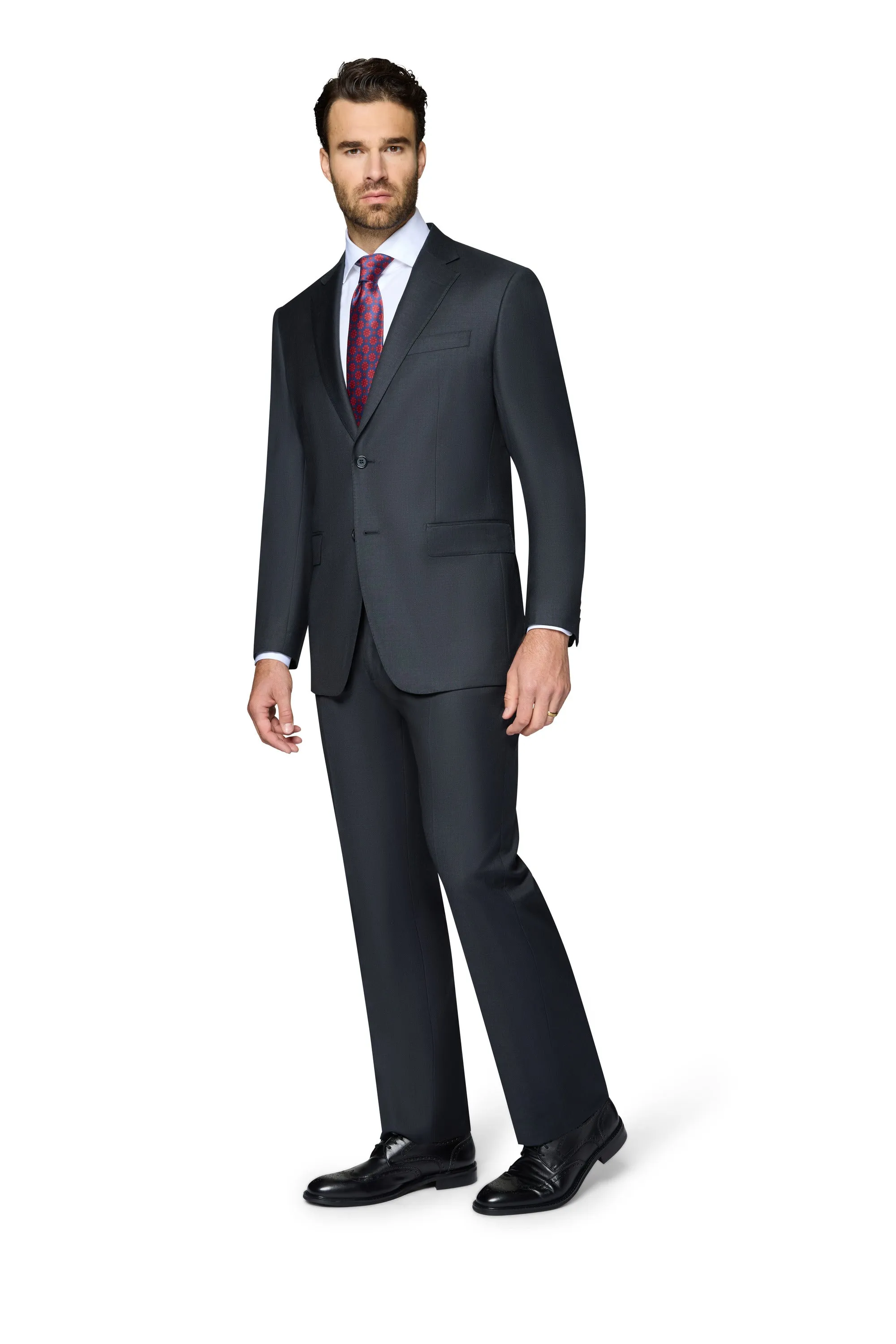 Bergamo Elegant Wool Suit - Charcoal formal gathering