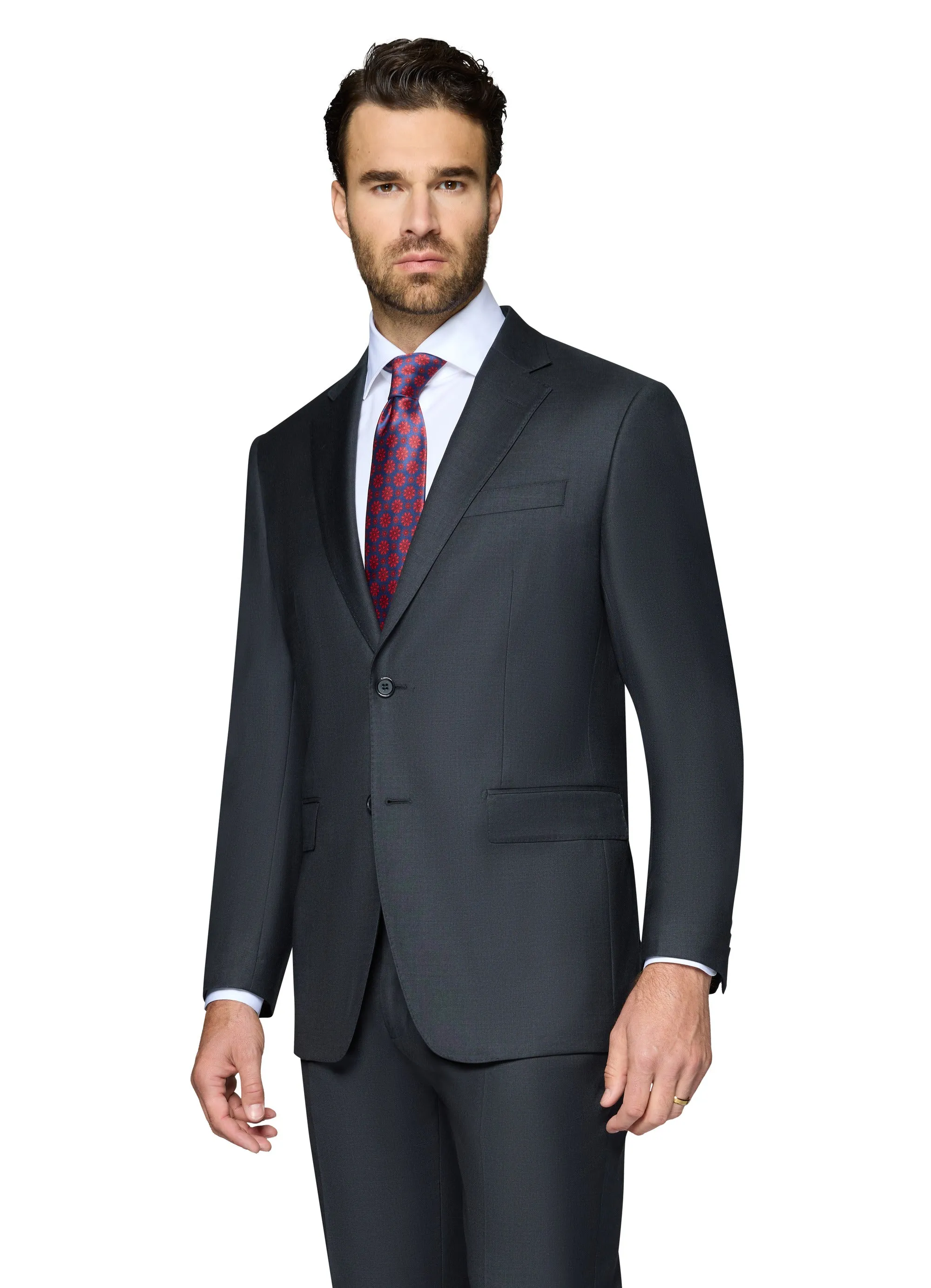 Bergamo Elegant Wool Suit - Charcoal refined look
