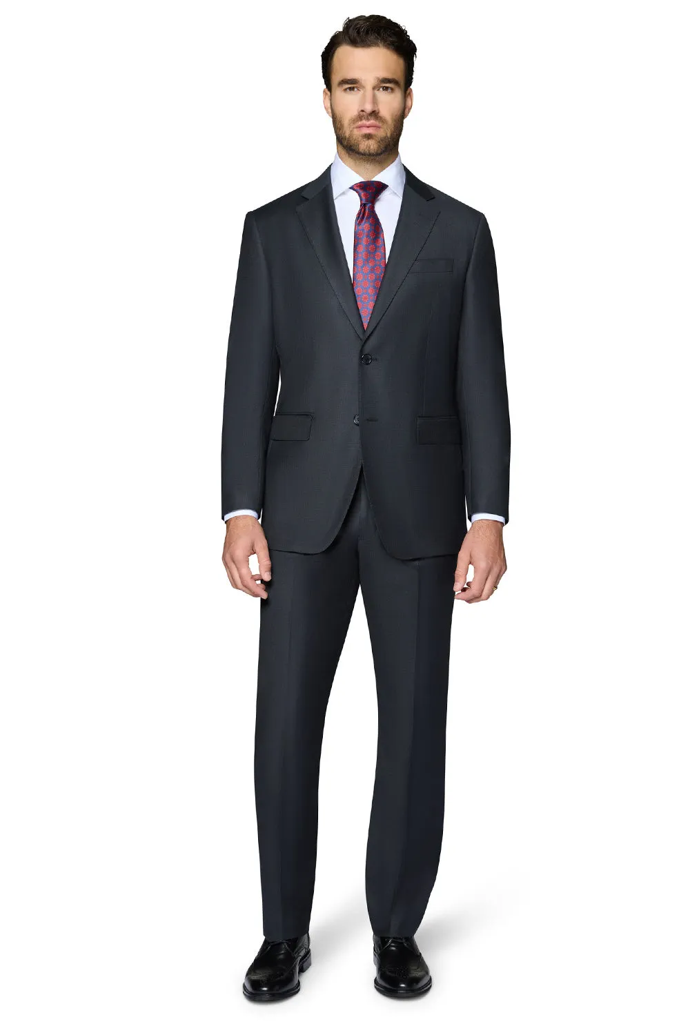 Bergamo Elegant Wool Suit - Charcoal refined style