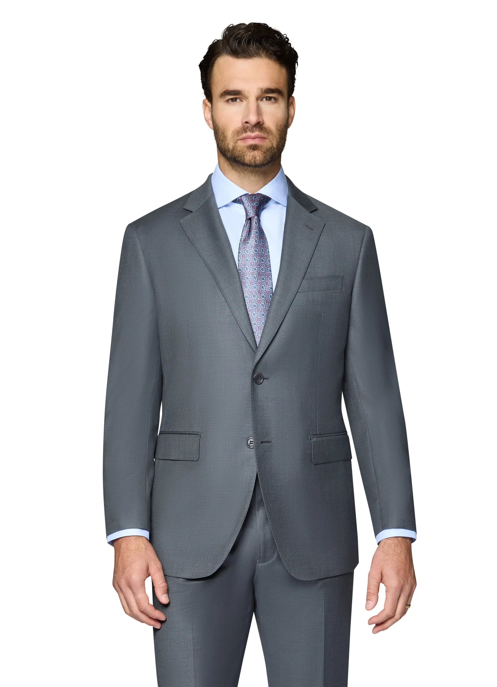 Bergamo Elegant Wool Suit - Medium Grey fashion event
