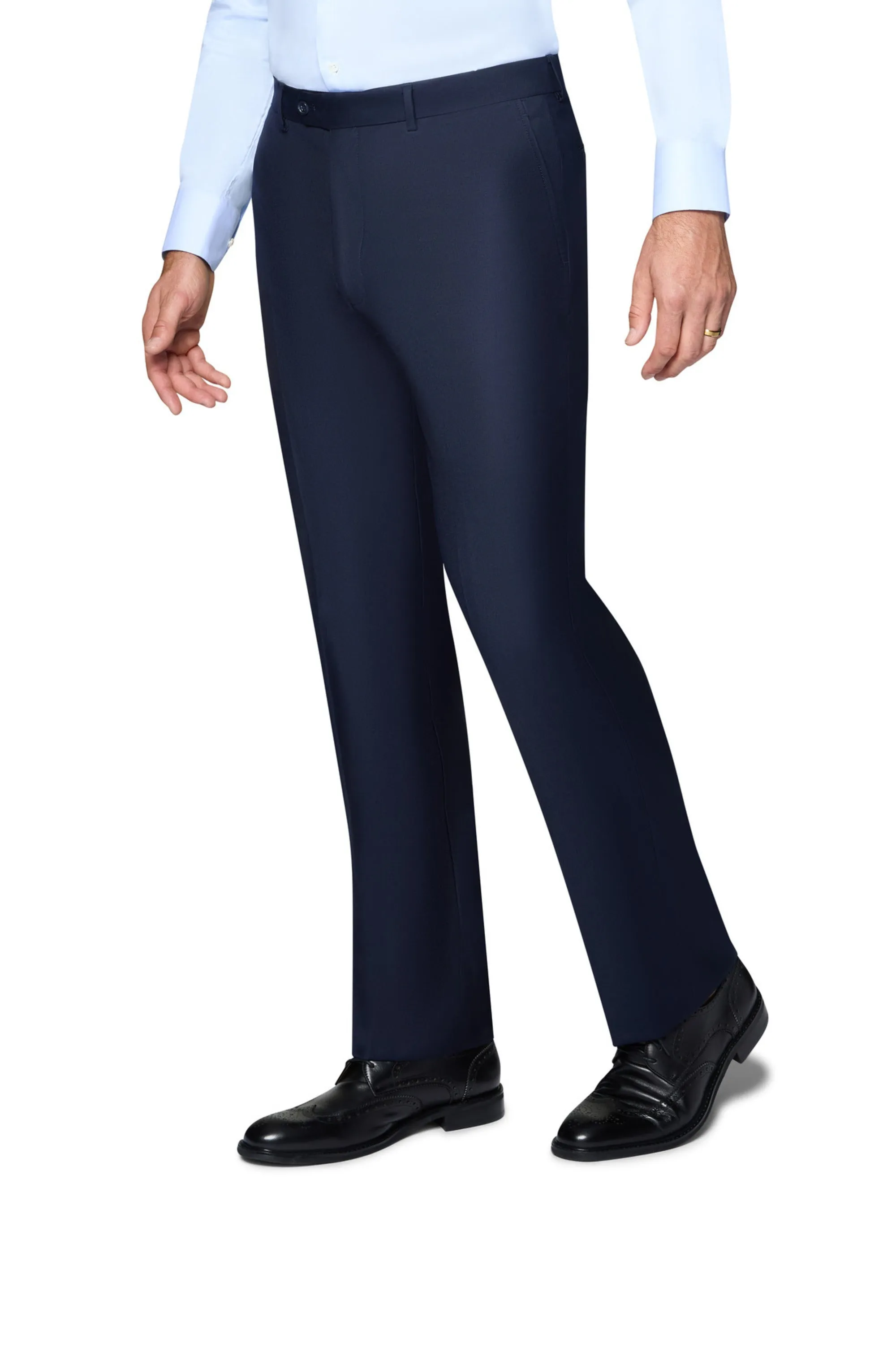 Bergamo Elegant Wool Suit - Navy modern cut