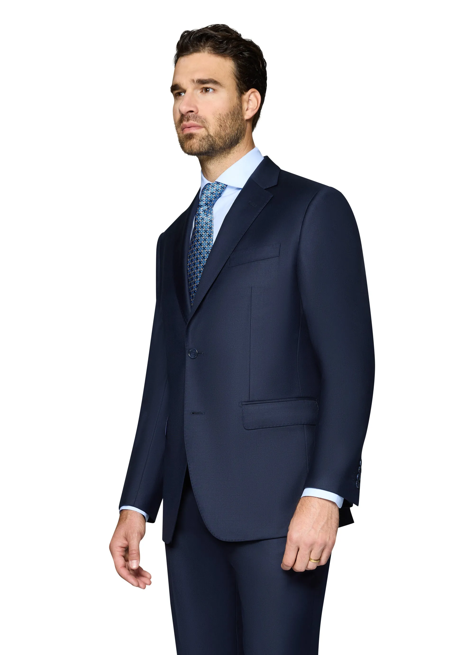 Bergamo Elegant Wool Suit - Navy fashion event
