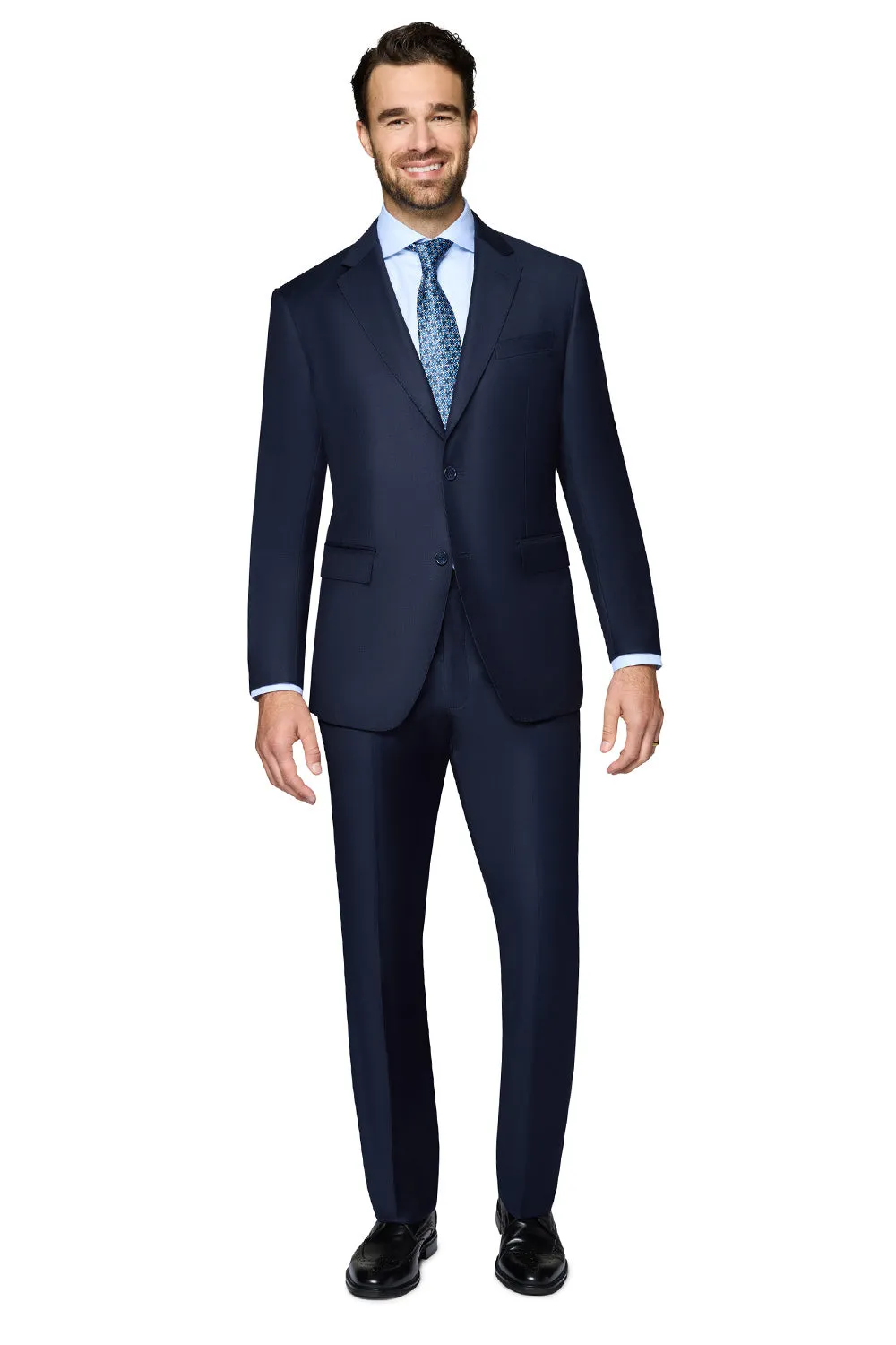Bergamo Elegant Wool Suit - Navy style statement