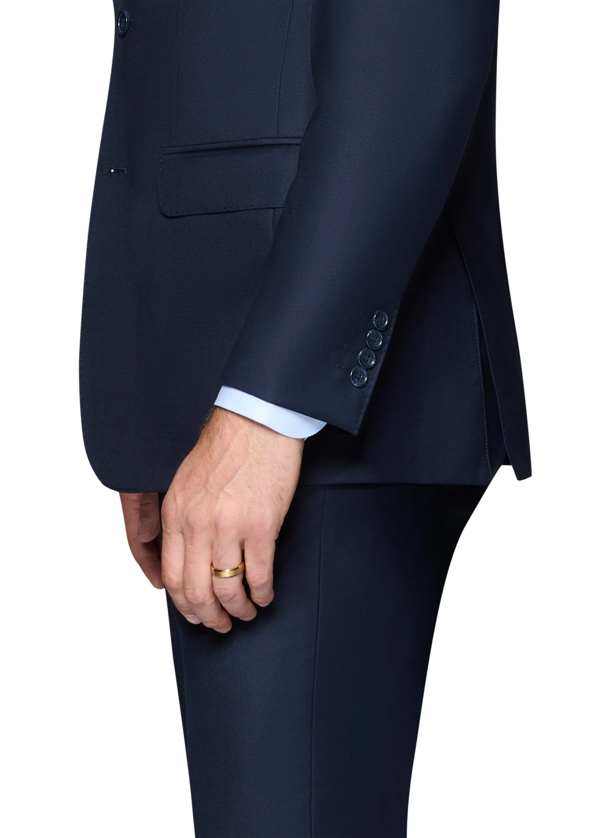 Bergamo Elegant Wool Suit - Navy stylish jacket