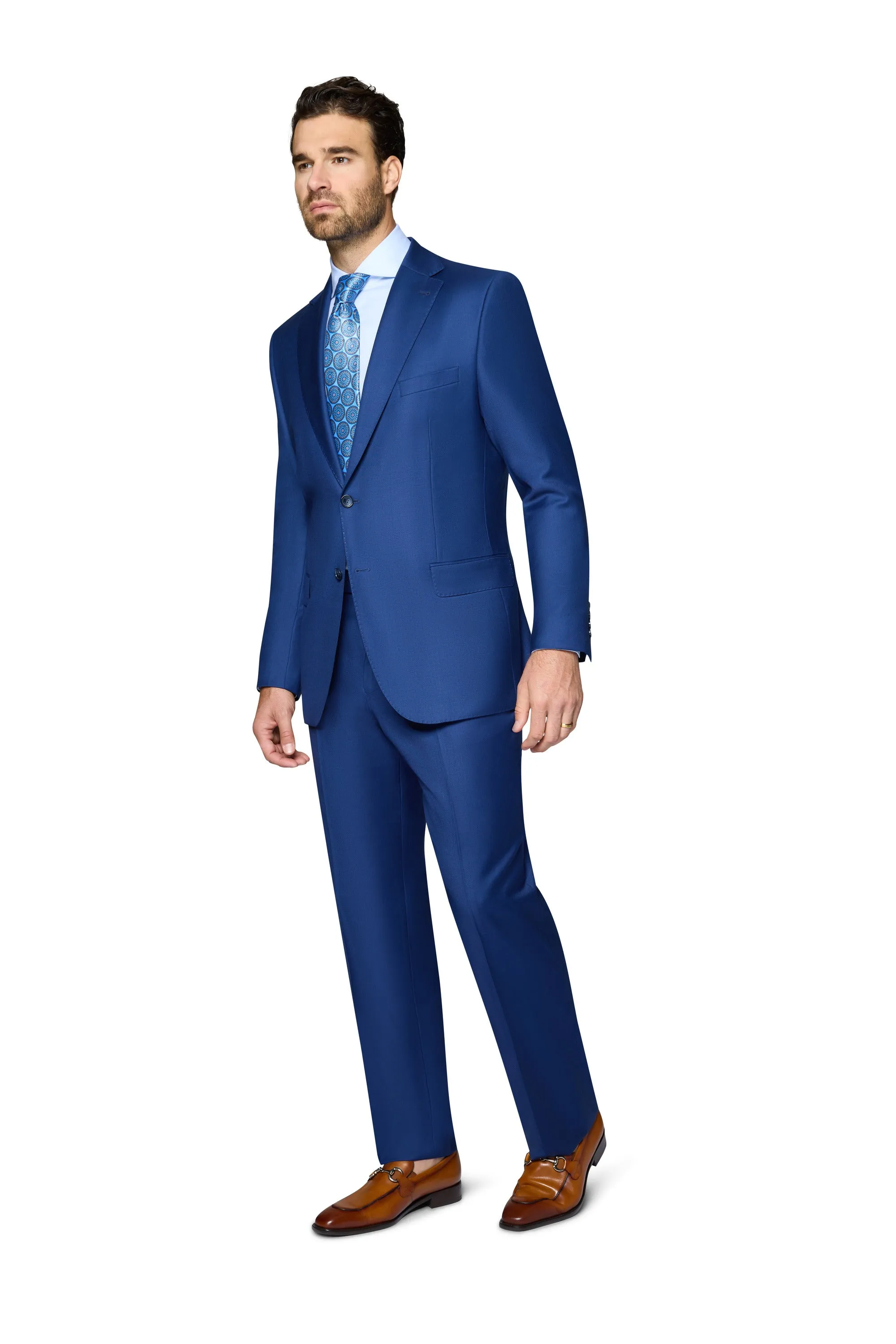 Bergamo Elegant Wool Suit - New Blue vintage look