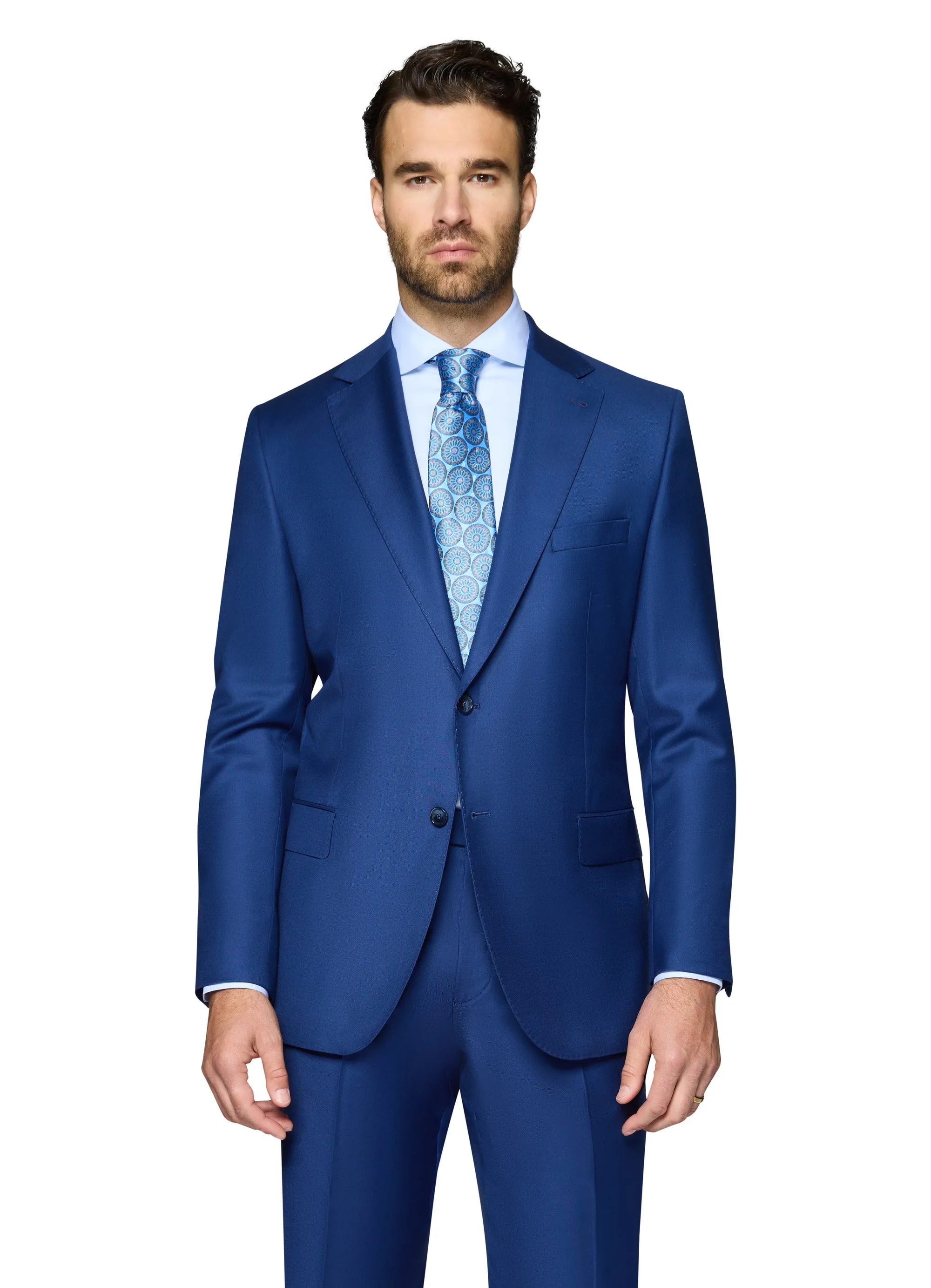 Bergamo Elegant Wool Suit - New Blue premium quality