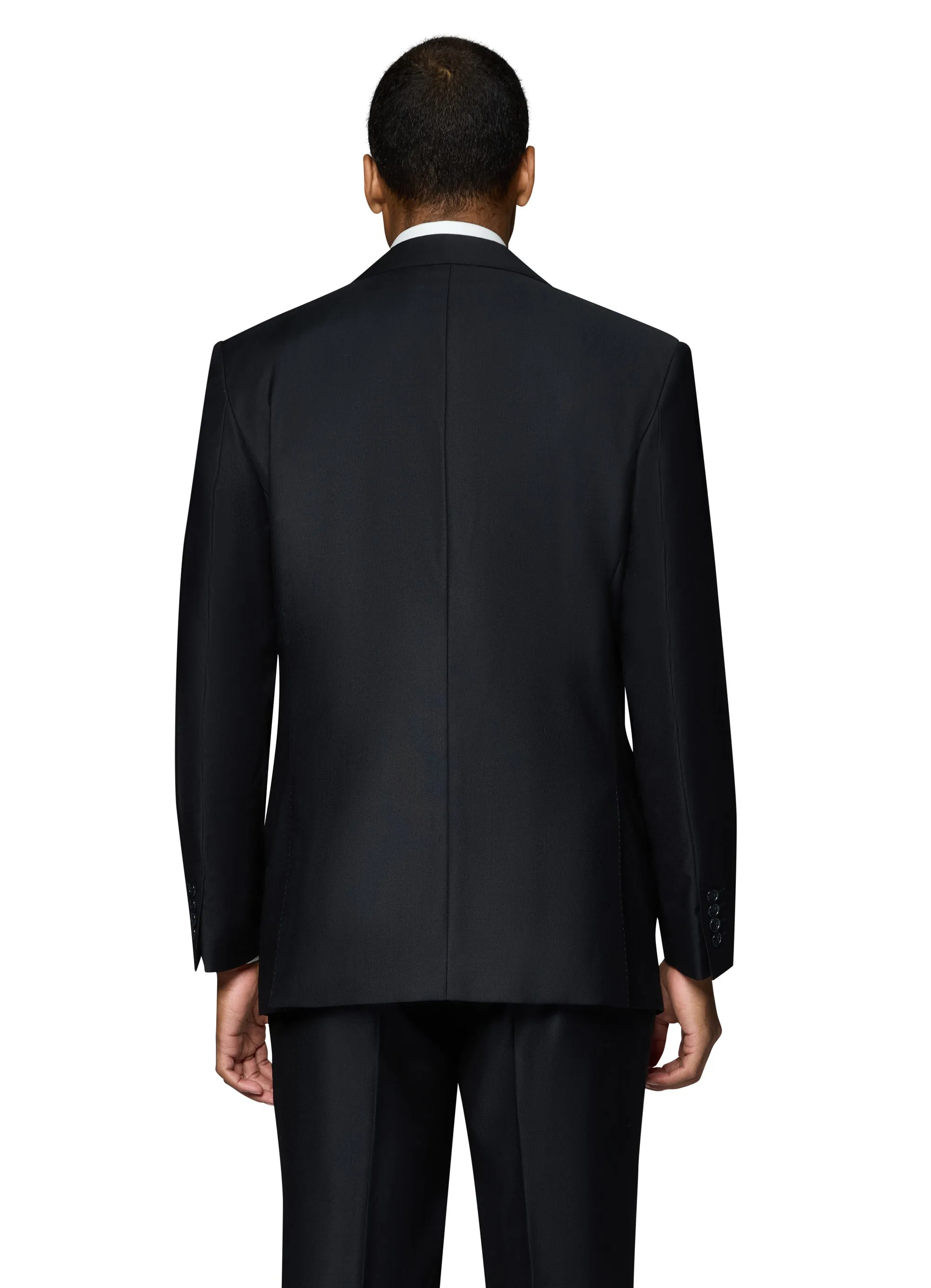 Bergamo Essex Elegant - Faille Wool Solid Suit - Black elegant clothing