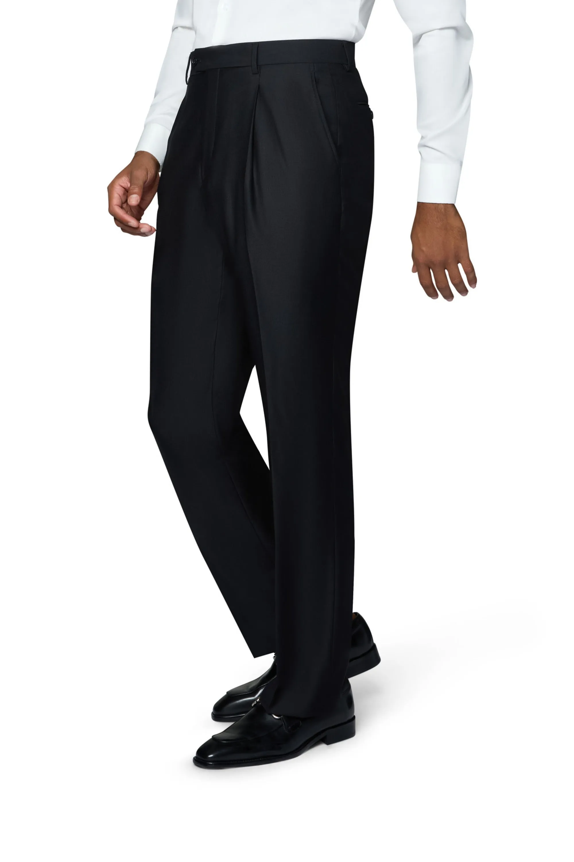 Bergamo Essex Elegant - Faille Wool Solid Suit - Black dress code