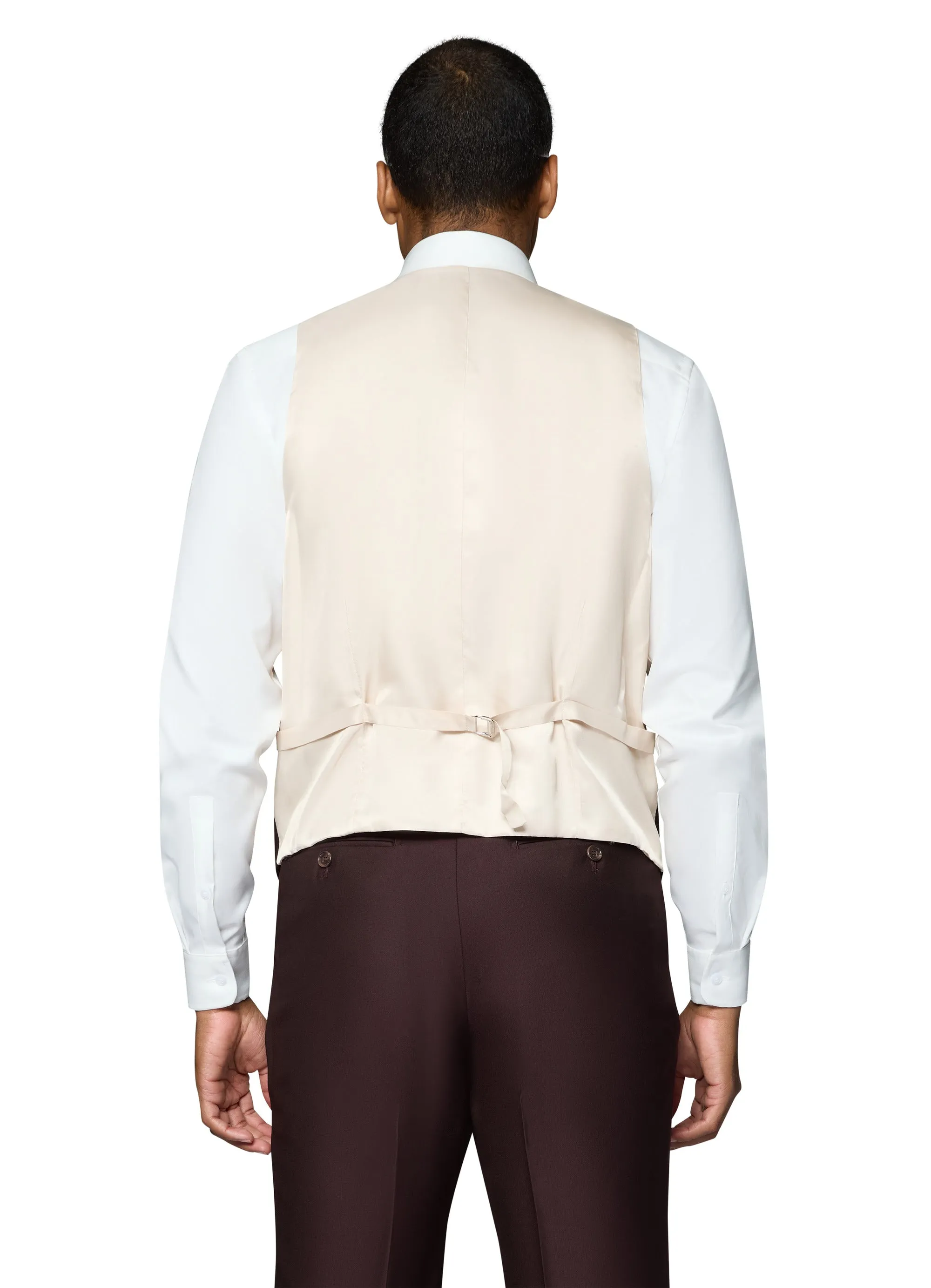 Bergamo Essex Elegant - Faille Wool Solid Suit - Burgundy festive occasion