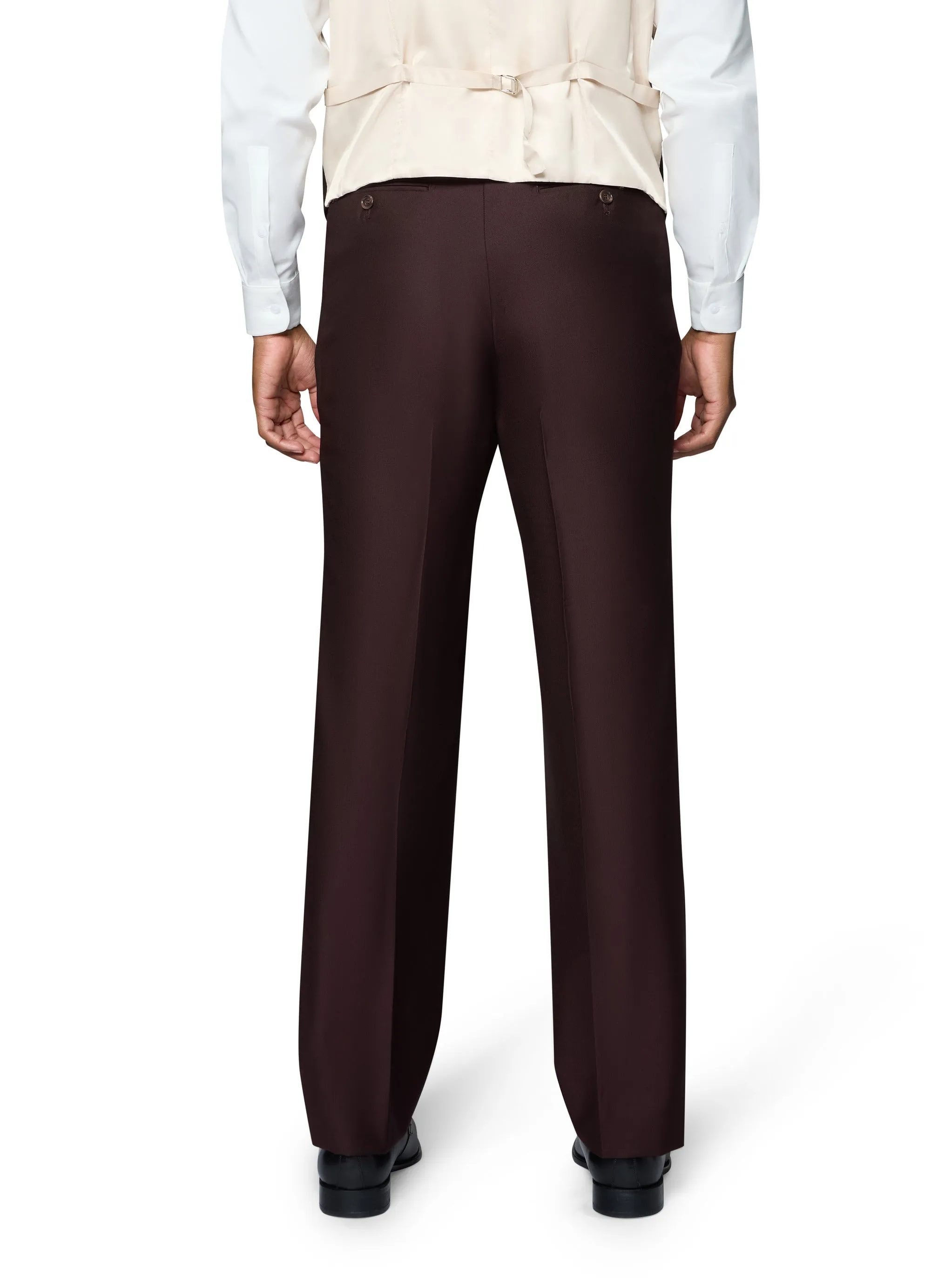Bergamo Essex Elegant - Faille Wool Solid Suit - Burgundy classic look outfit
