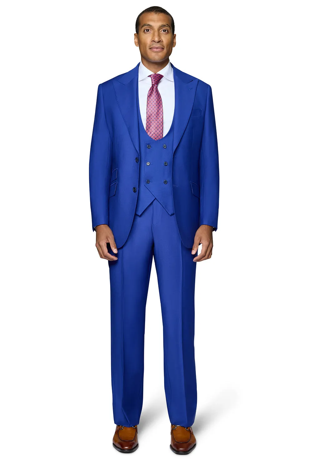 Bergamo Essex Elegant - Faille Wool Solid Suit - French Blue sophisticated outfit