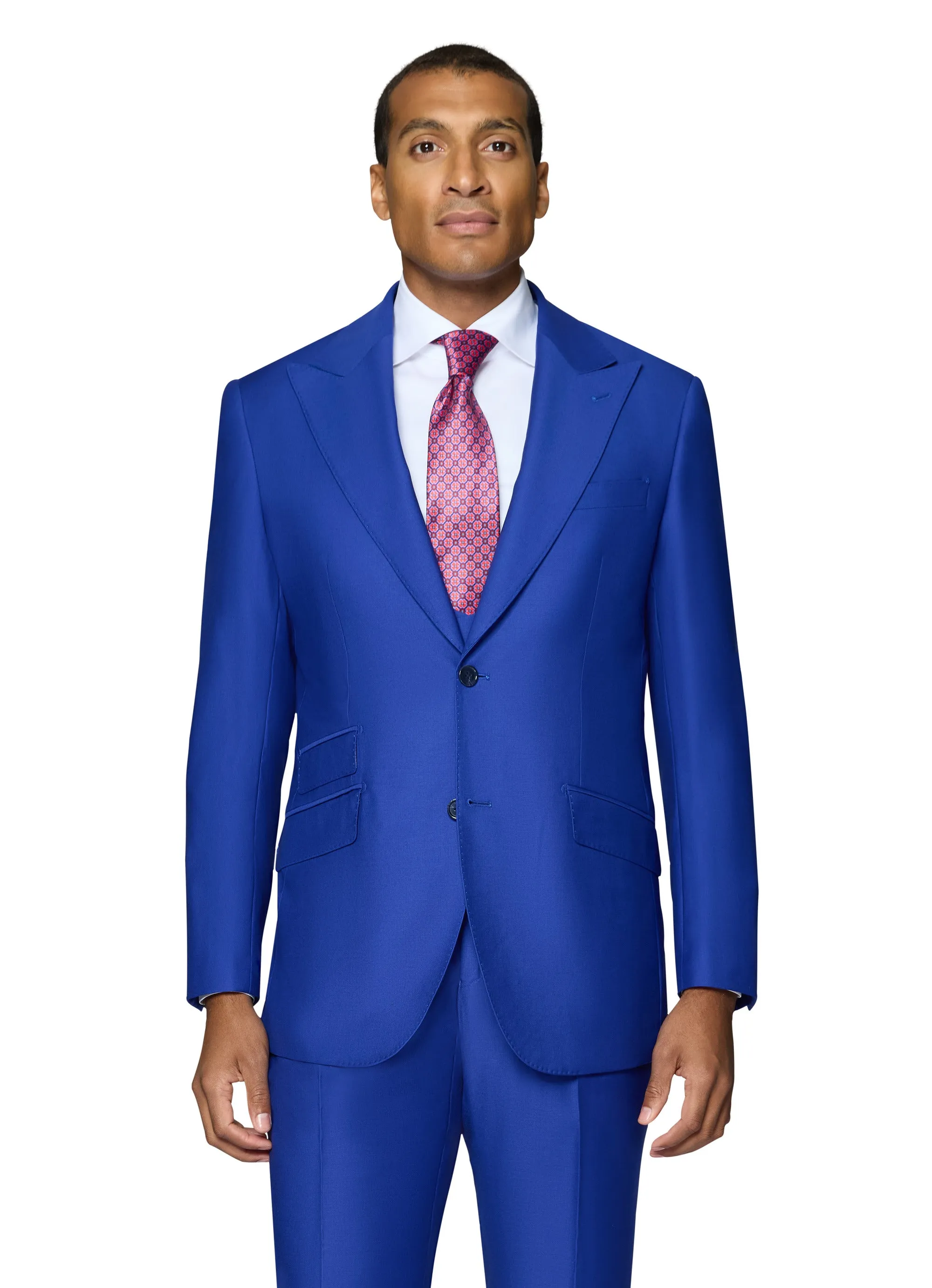 Bergamo Essex Elegant - Faille Wool Solid Suit - French Blue clean lines