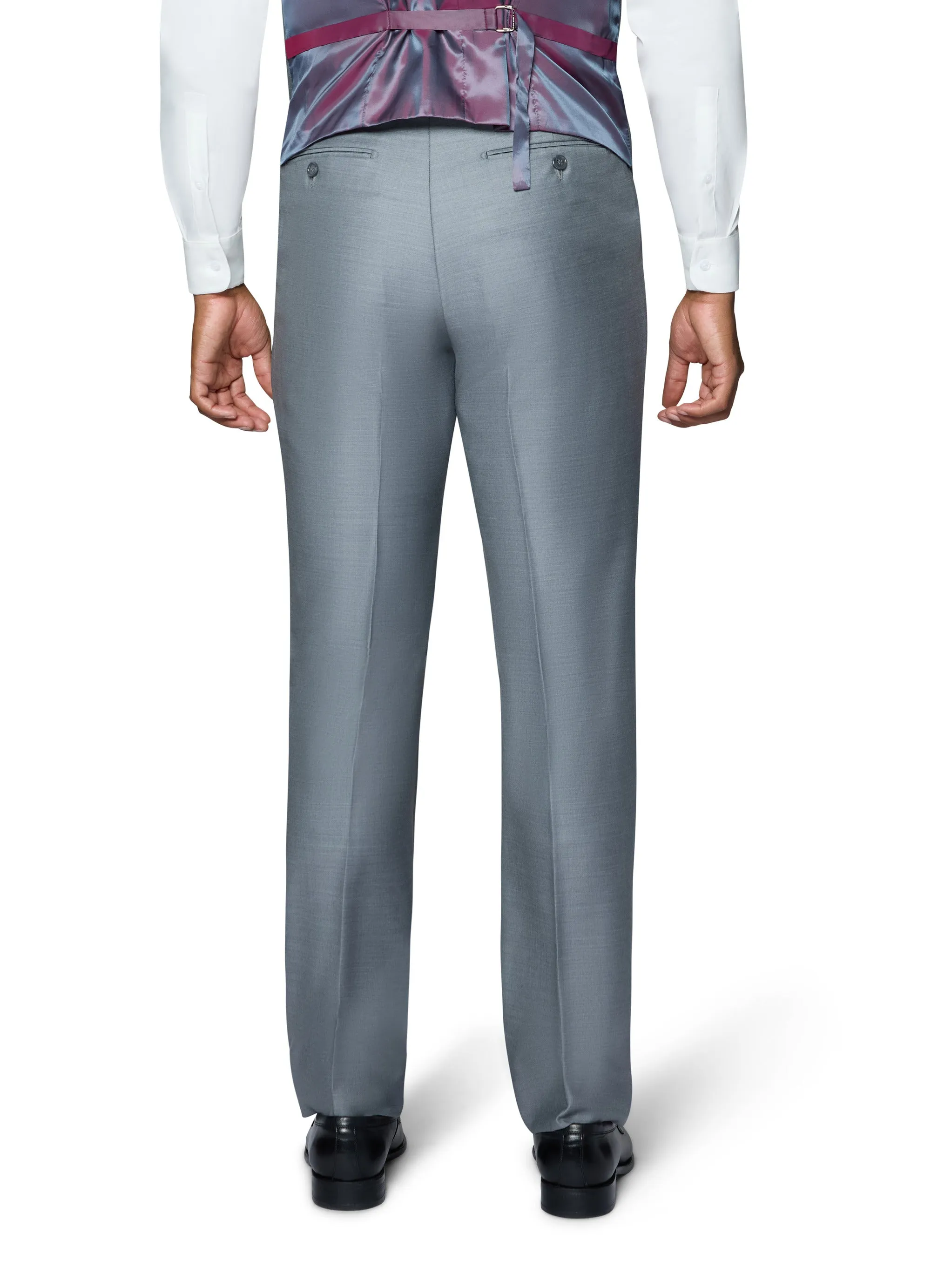 Bergamo Essex Elegant - Faille Wool Solid Suit - Medium Grey elegant clothing