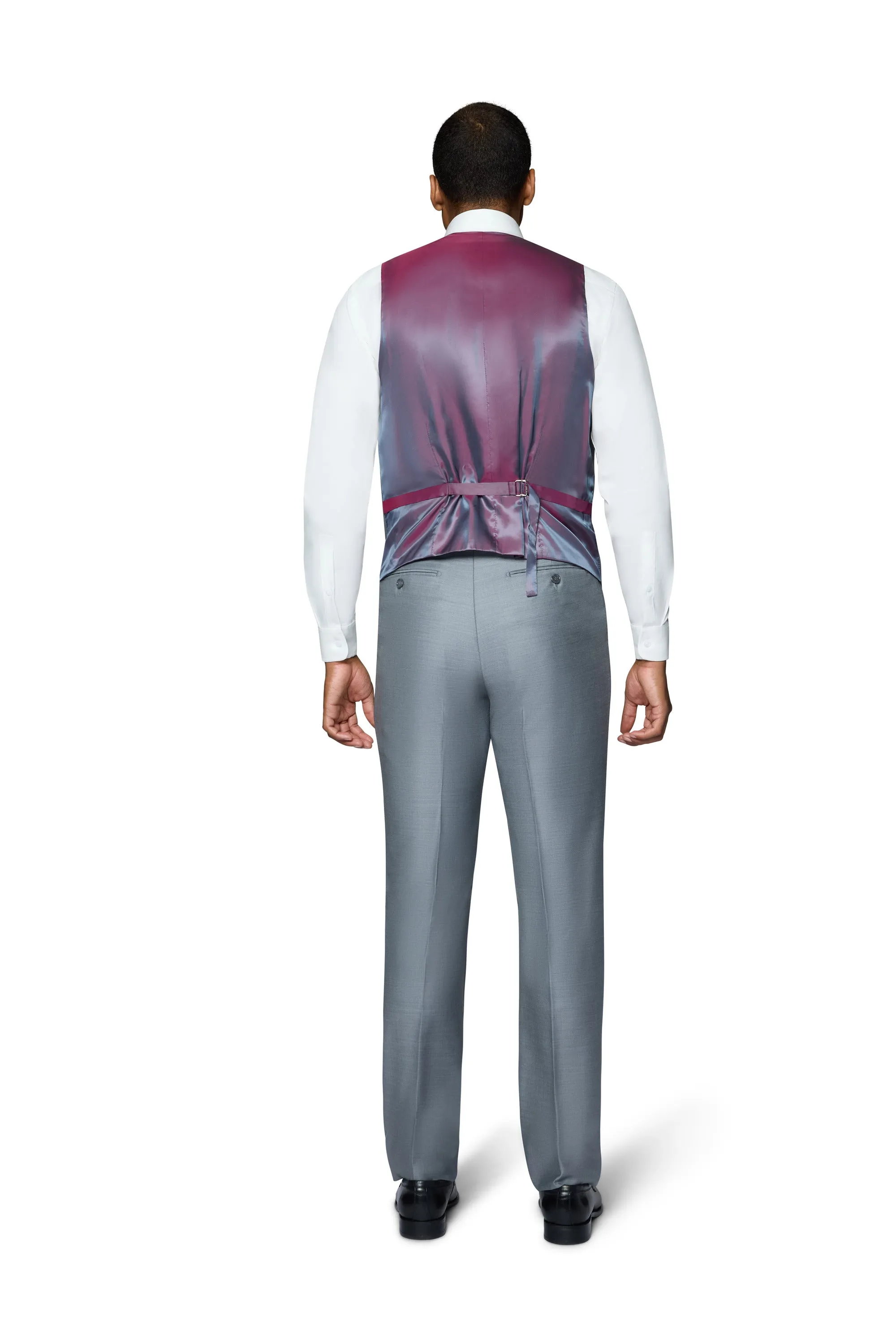 Bergamo Essex Elegant - Faille Wool Solid Suit - Medium Grey high fashion