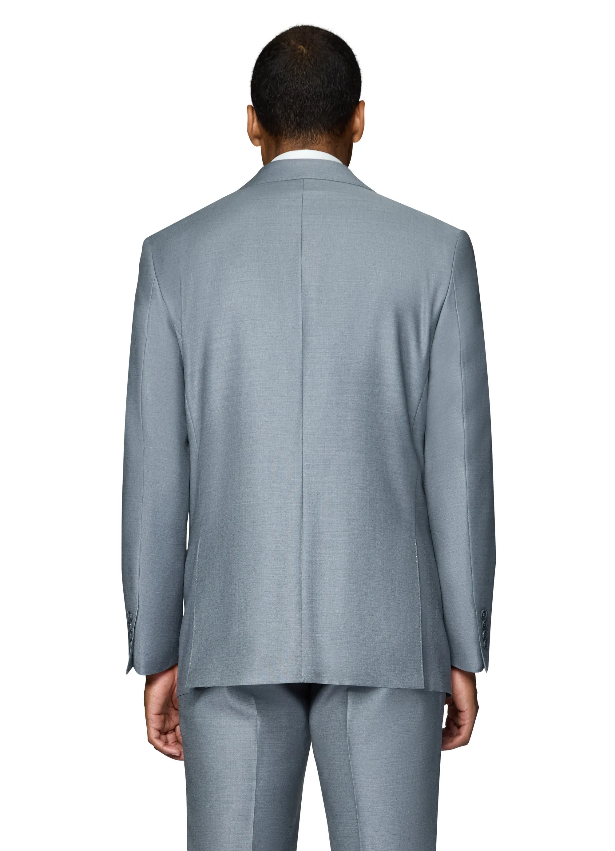 Bergamo Essex Elegant - Faille Wool Solid Suit - Medium Grey sharp lines