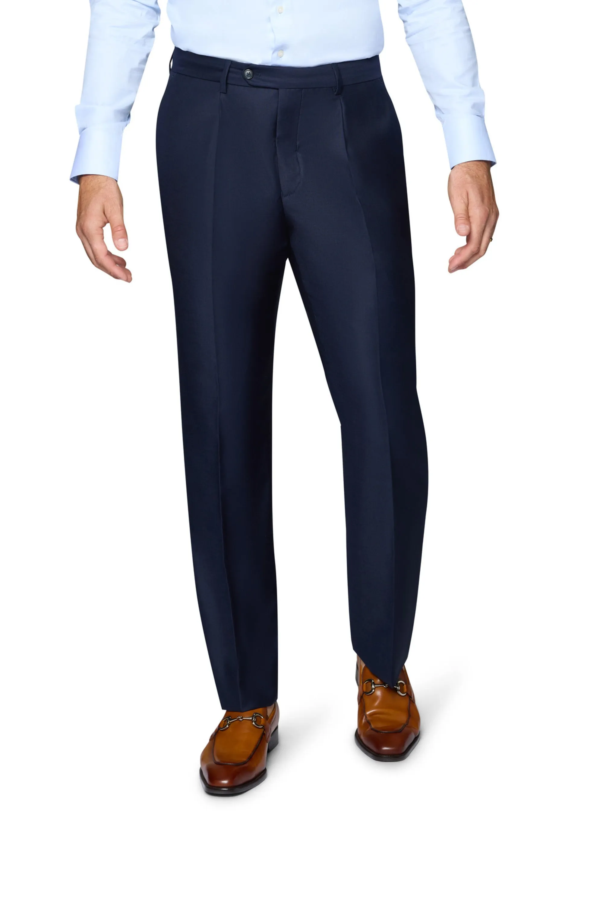 Bergamo Essex Elegant - Faille Wool Solid Suit - Navy evening wear