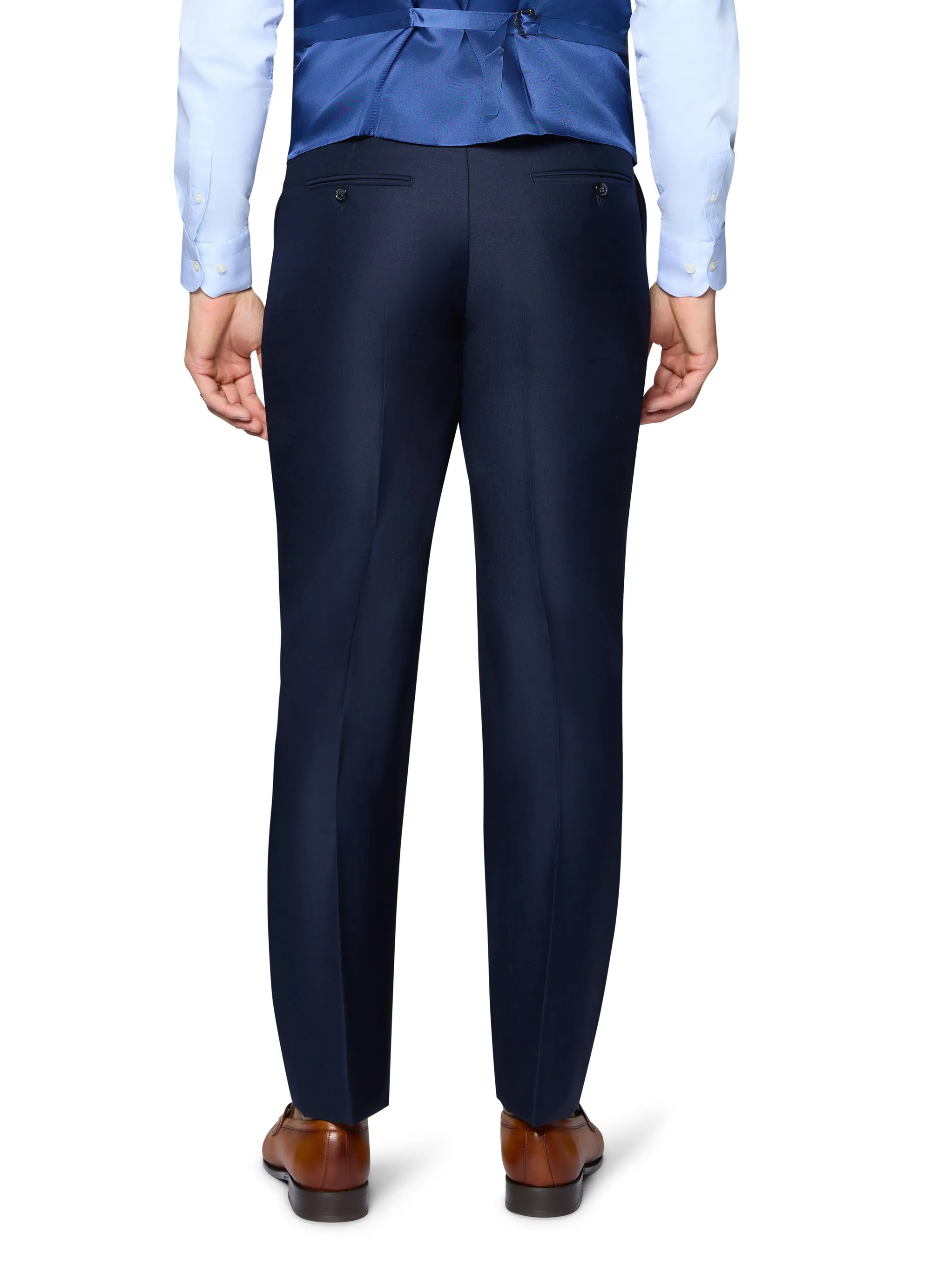 Bergamo Essex Elegant - Faille Wool Solid Suit - Navy classic wear