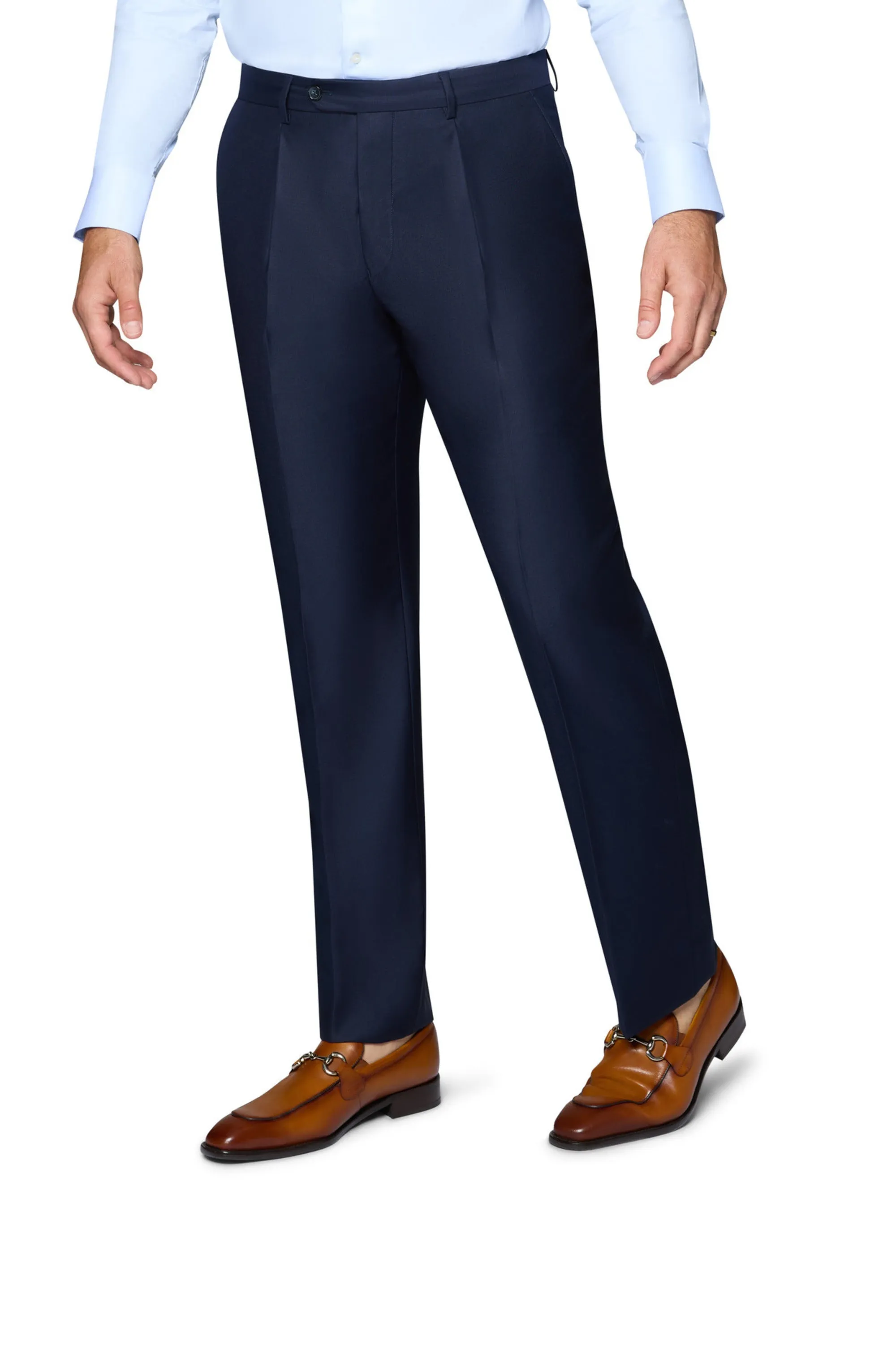 Bergamo Essex Elegant - Faille Wool Solid Suit - Navy romantic look