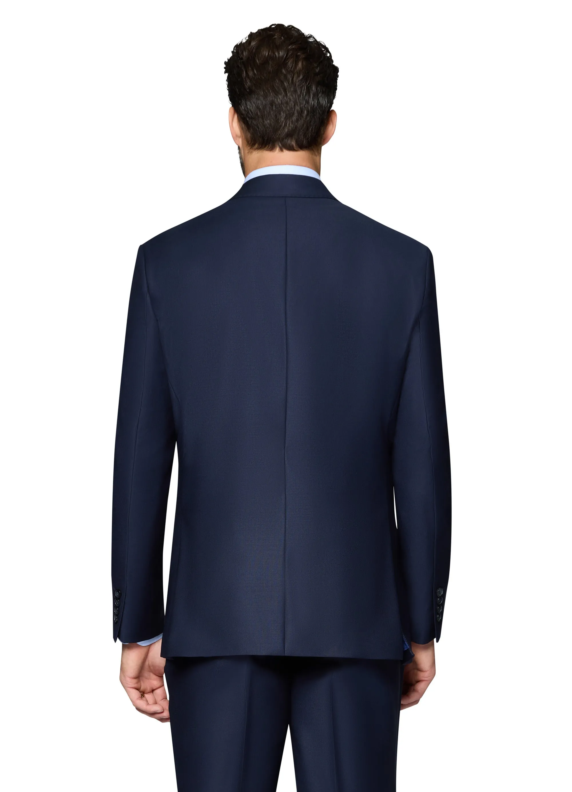Bergamo Essex Elegant - Faille Wool Solid Suit - Navy classic ensemble