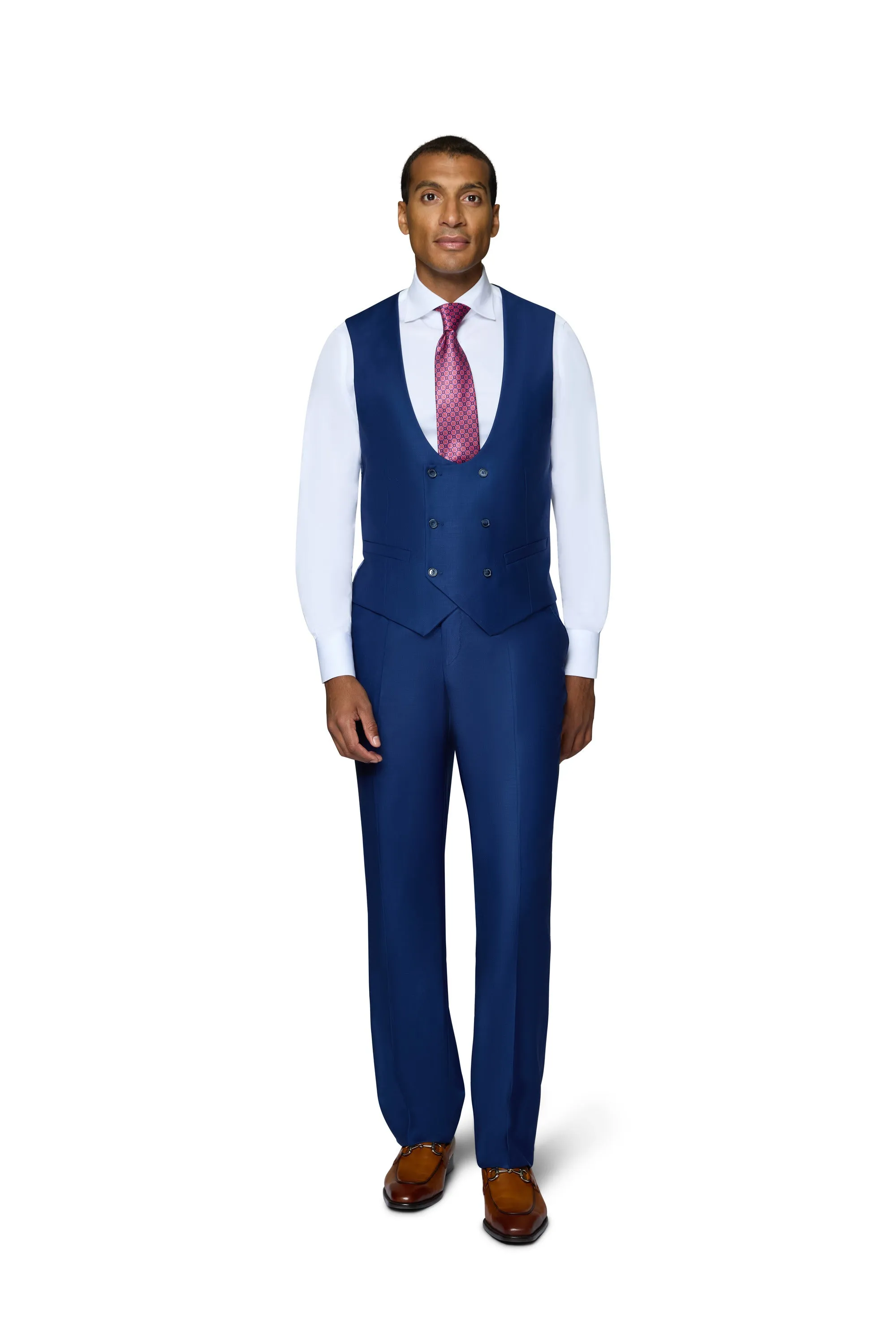 Bergamo Essex Elegant - Faille Wool Solid Suit - New Blue groom style