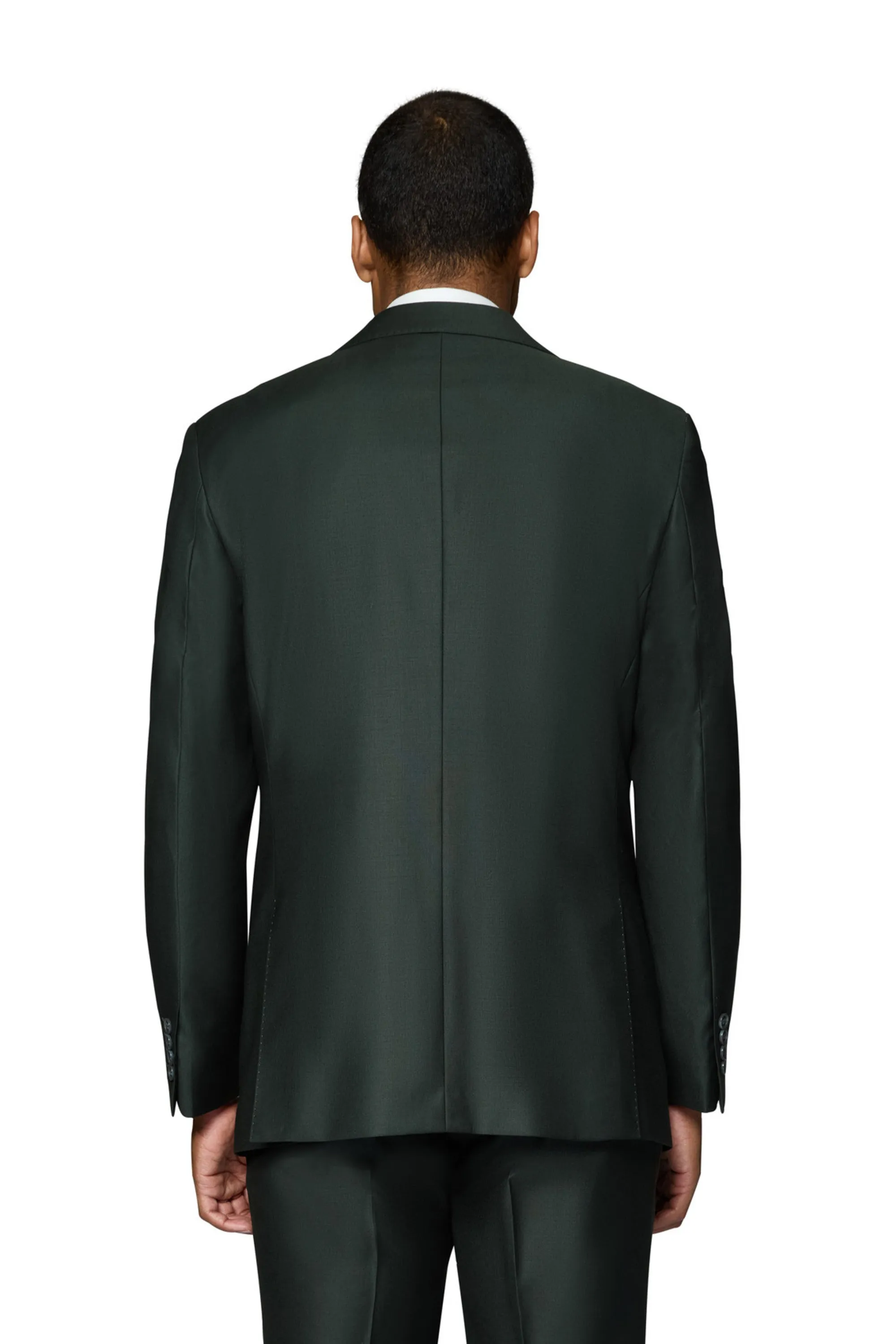Bergamo Essex Elegant - Faille Wool Solid Suit - Olive luxury style