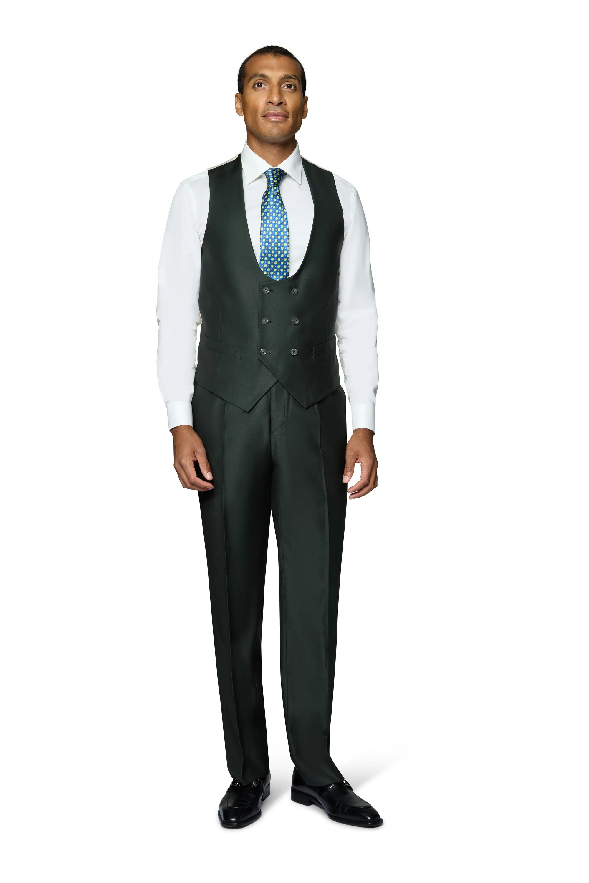 Bergamo Essex Elegant - Faille Wool Solid Suit - Olive bridal look