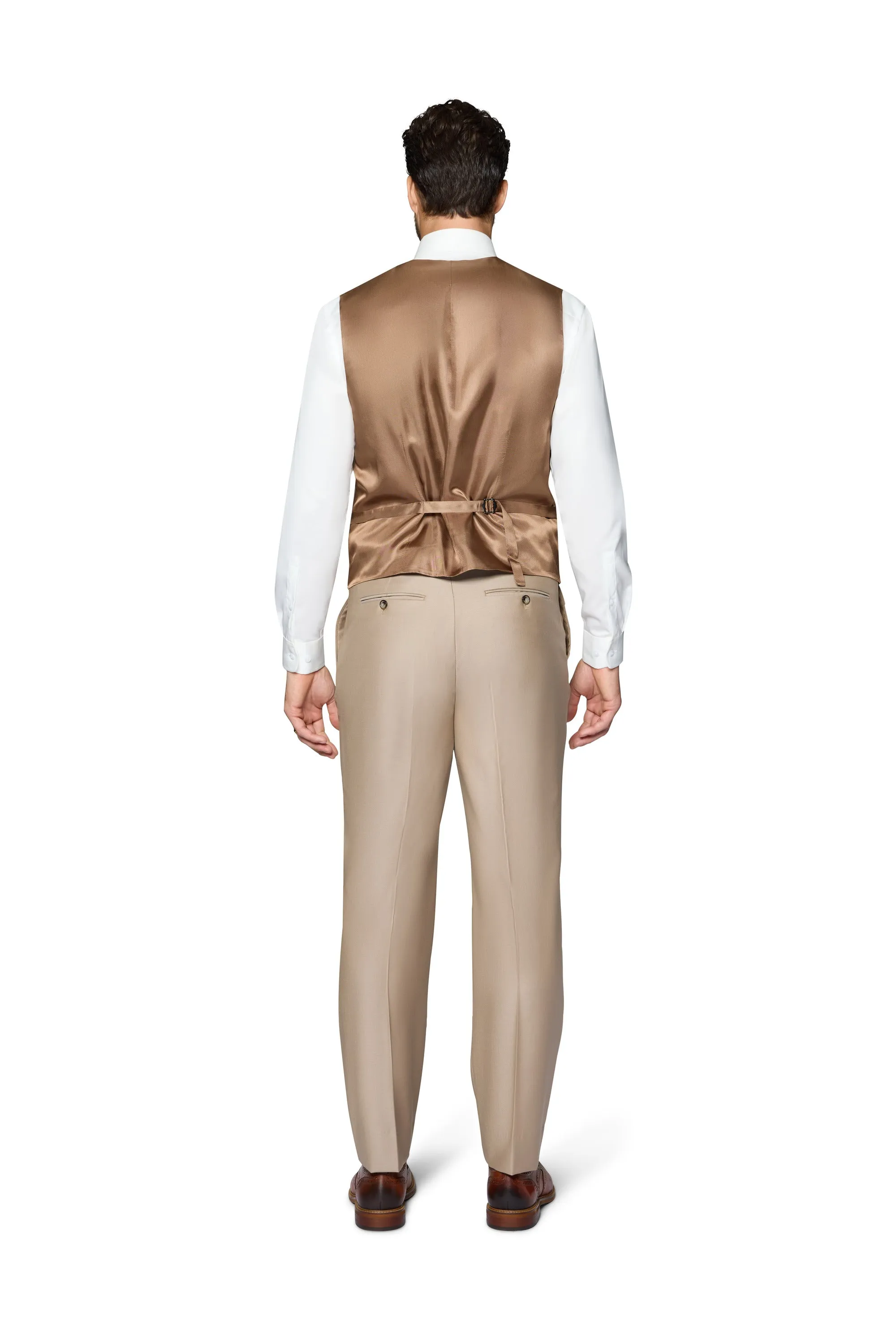 Bergamo Essex Elegant - Faille Wool Solid Suit - Taupe groom style