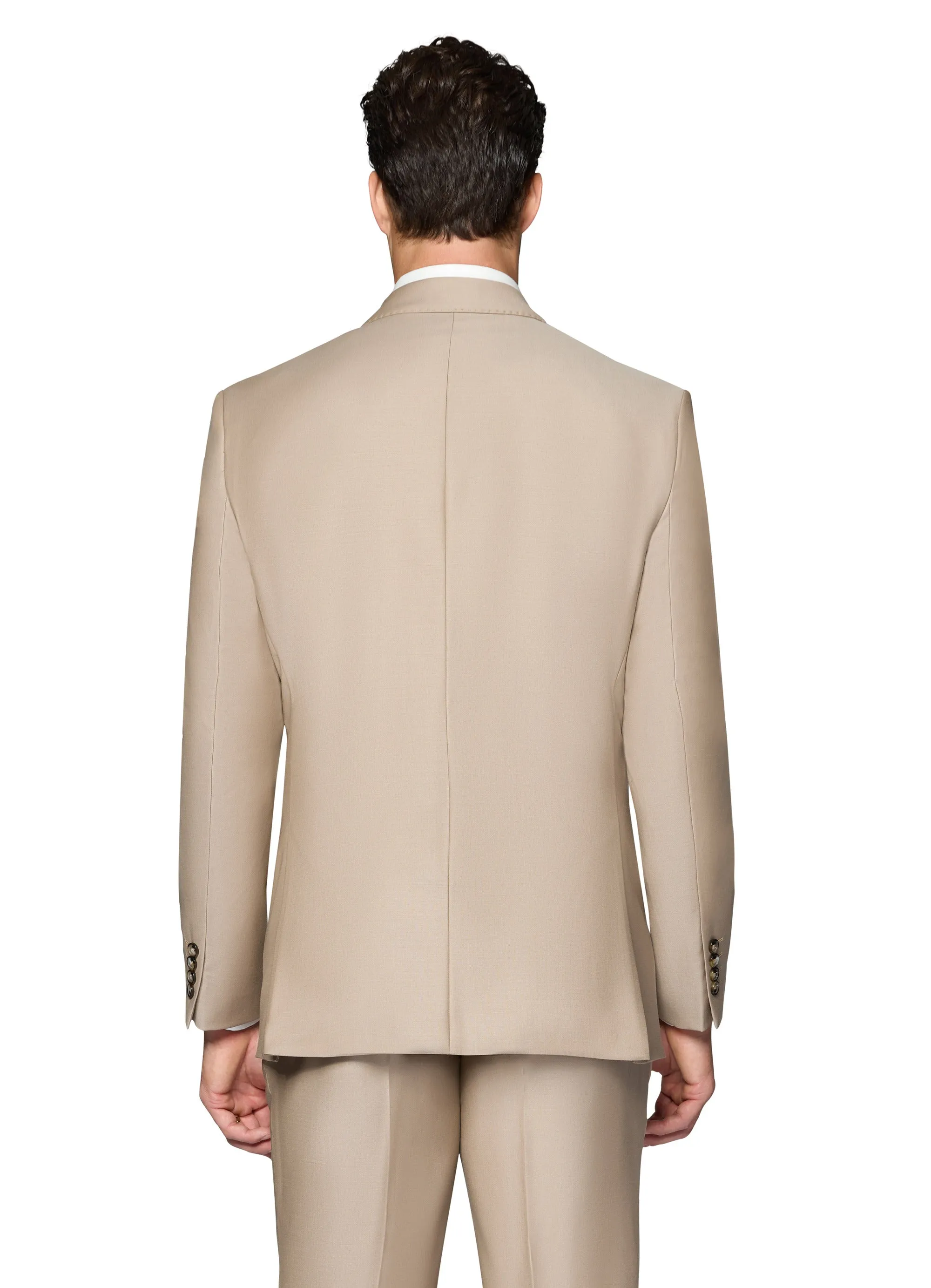 Bergamo Essex Elegant - Faille Wool Solid Suit - Taupe party ready