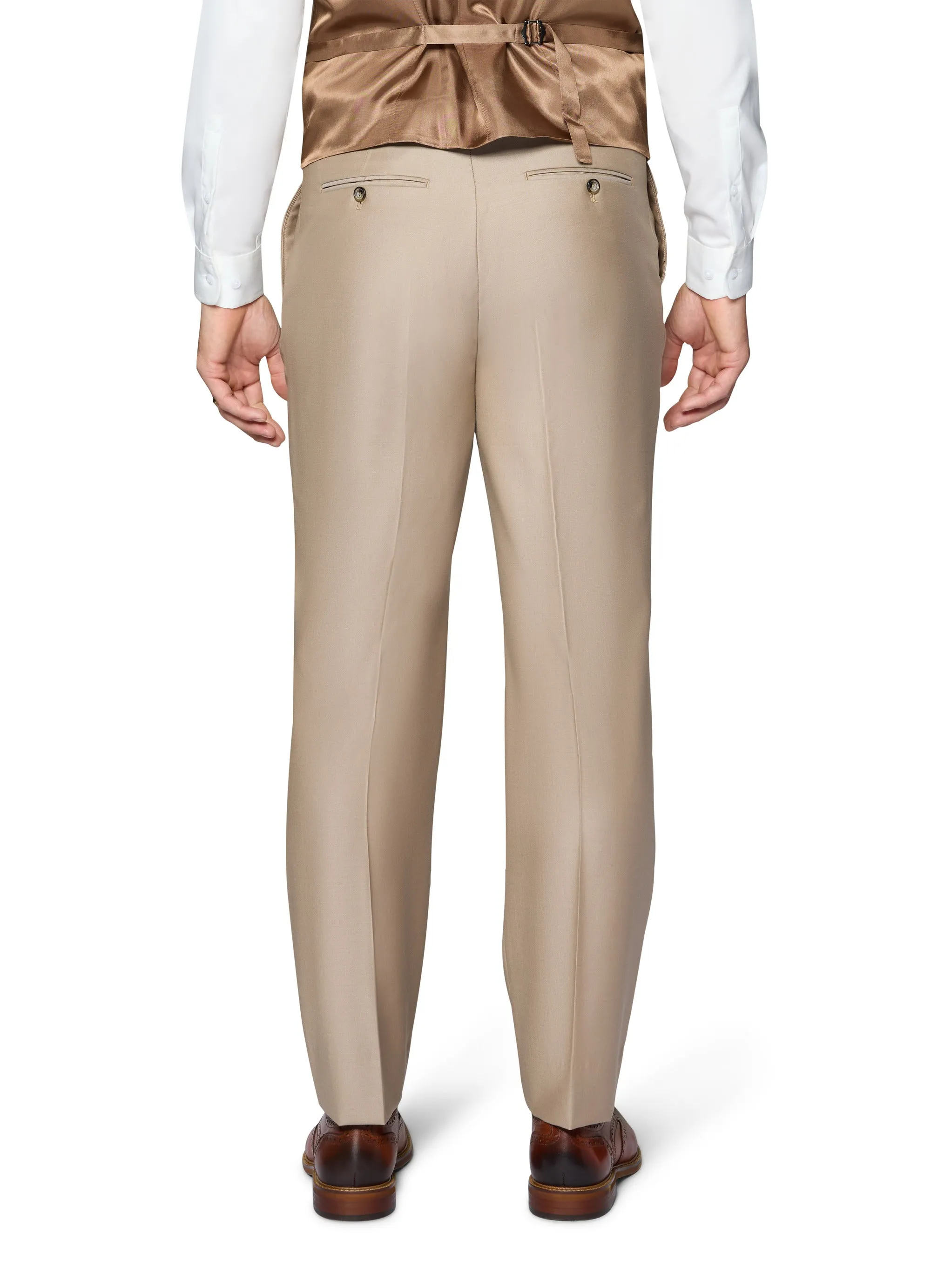 Bergamo Essex Elegant - Faille Wool Solid Suit - Taupe traditional ensemble