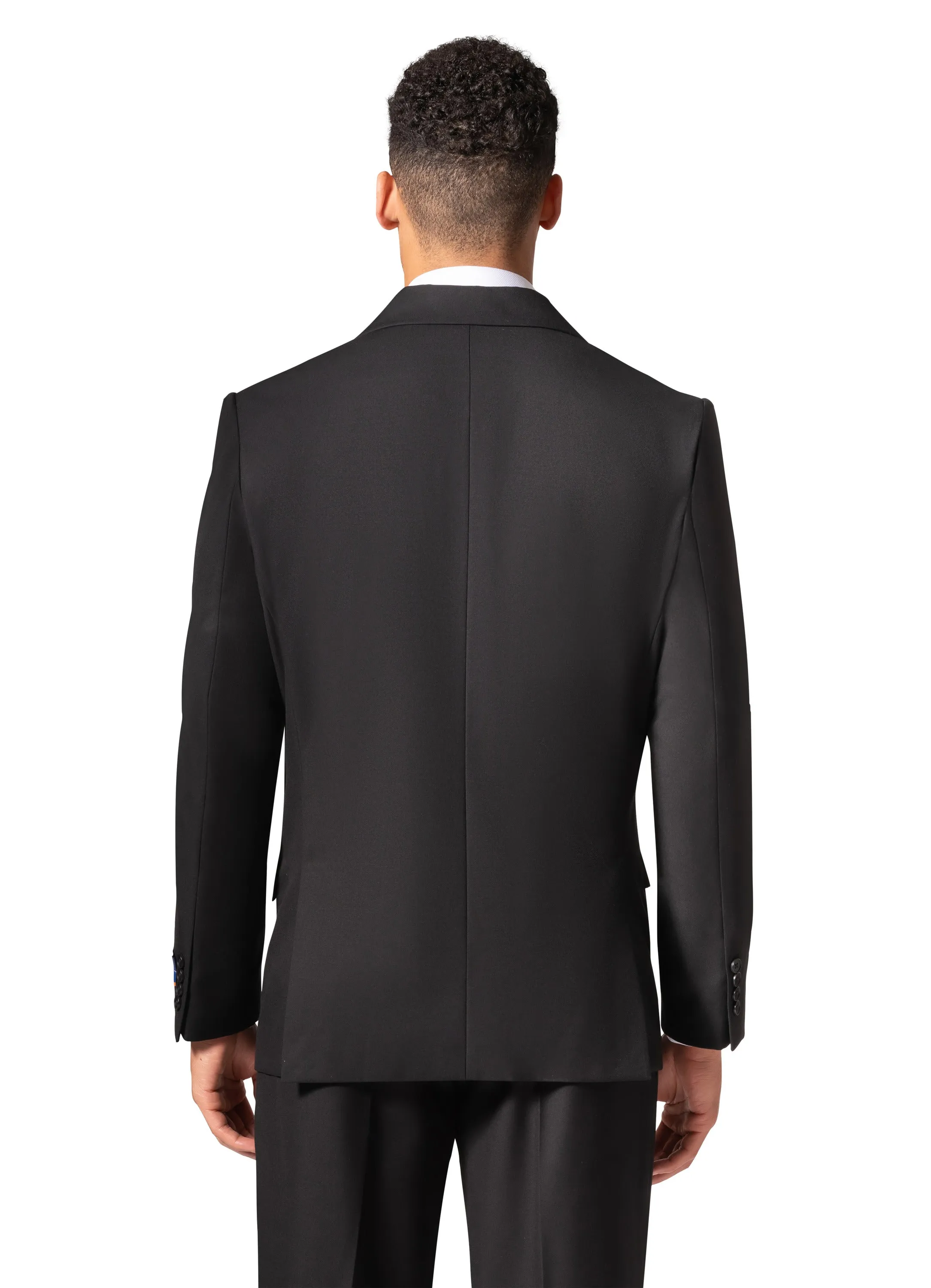 Bergamo Orange A6732 D/B Modern Fit Suit - Black photo shoot