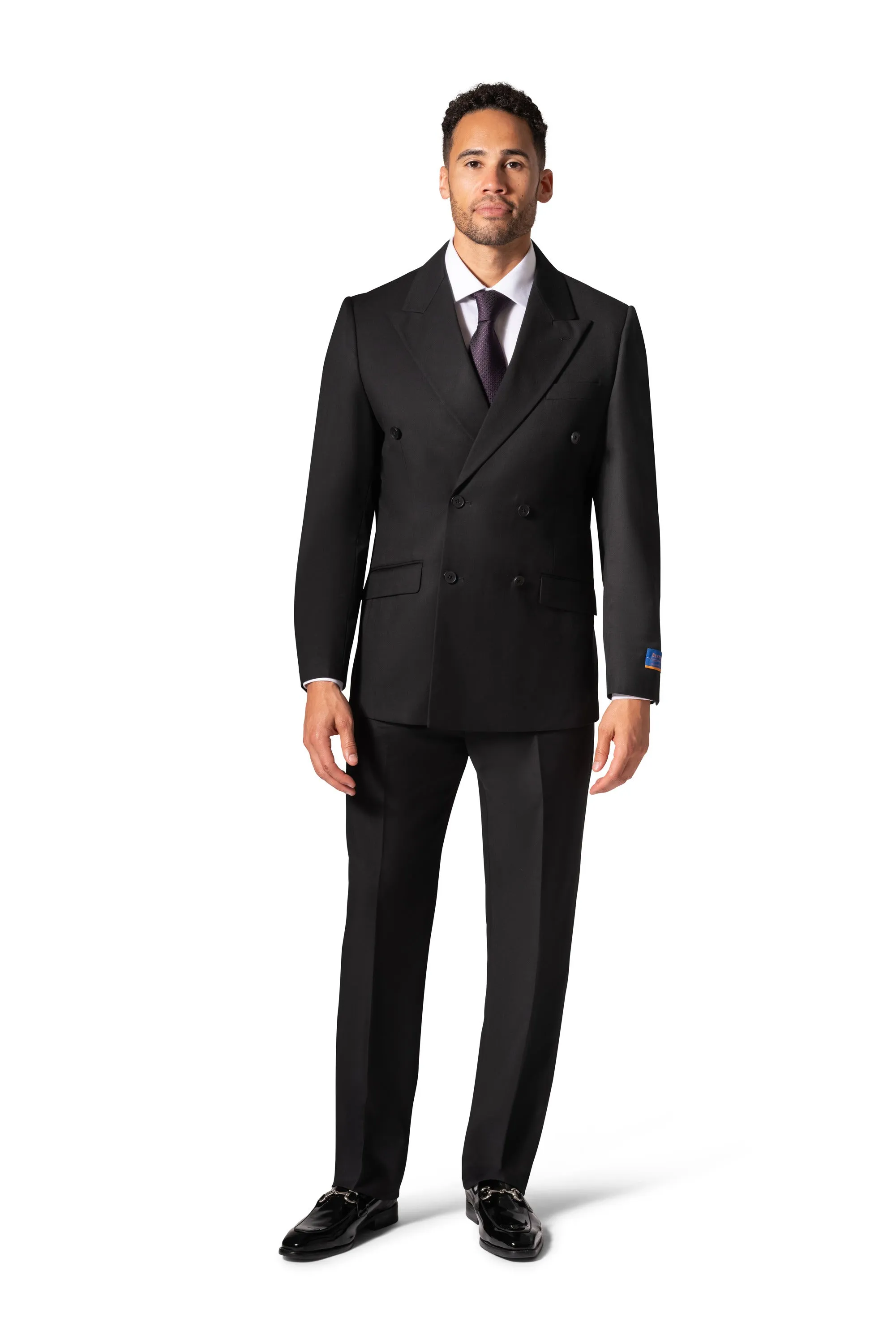 Bergamo Orange A6732 D/B Modern Fit Suit - Black premium fit