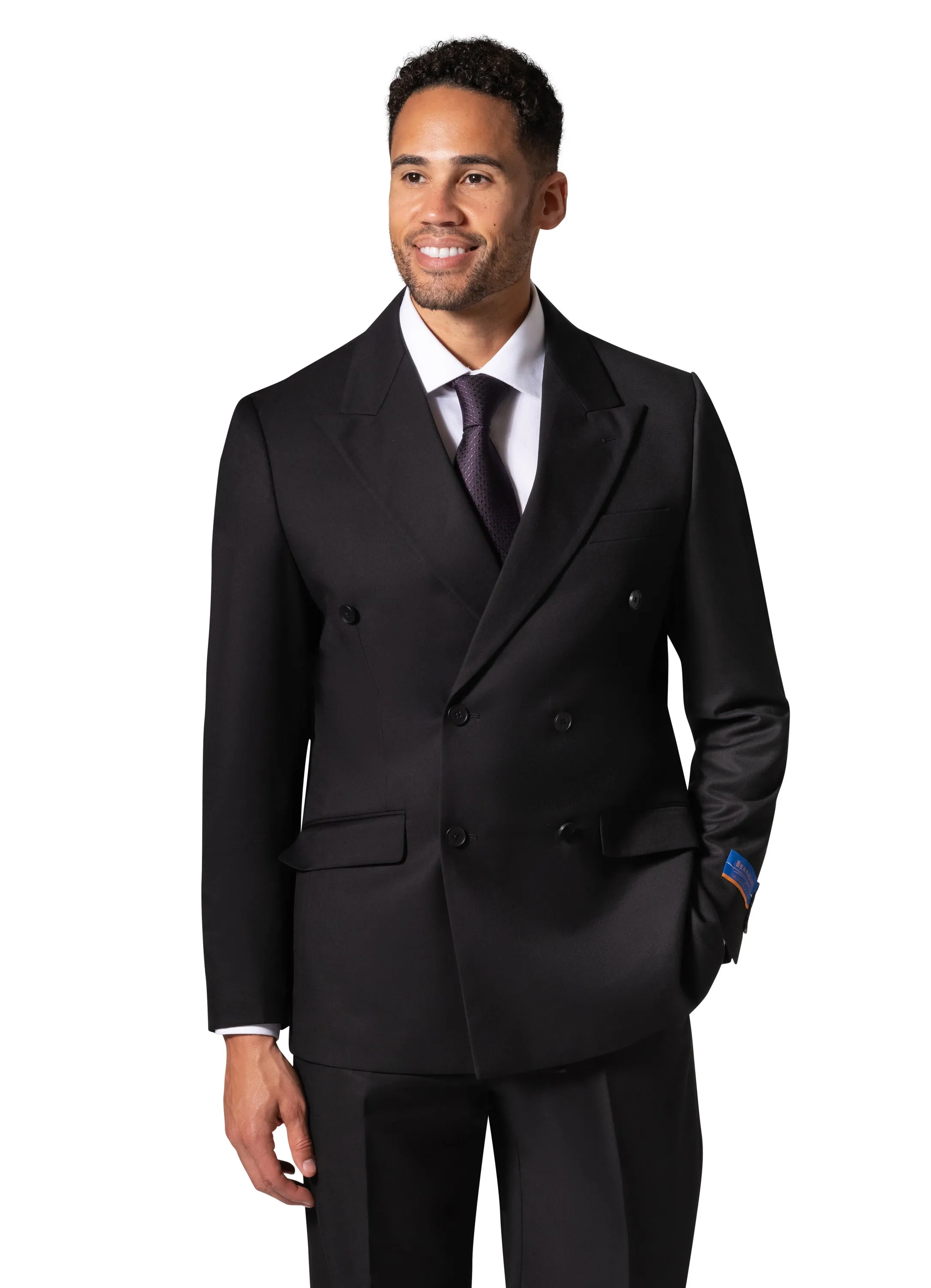 Bergamo Orange A6732 D/B Modern Fit Suit - Black formal dress code