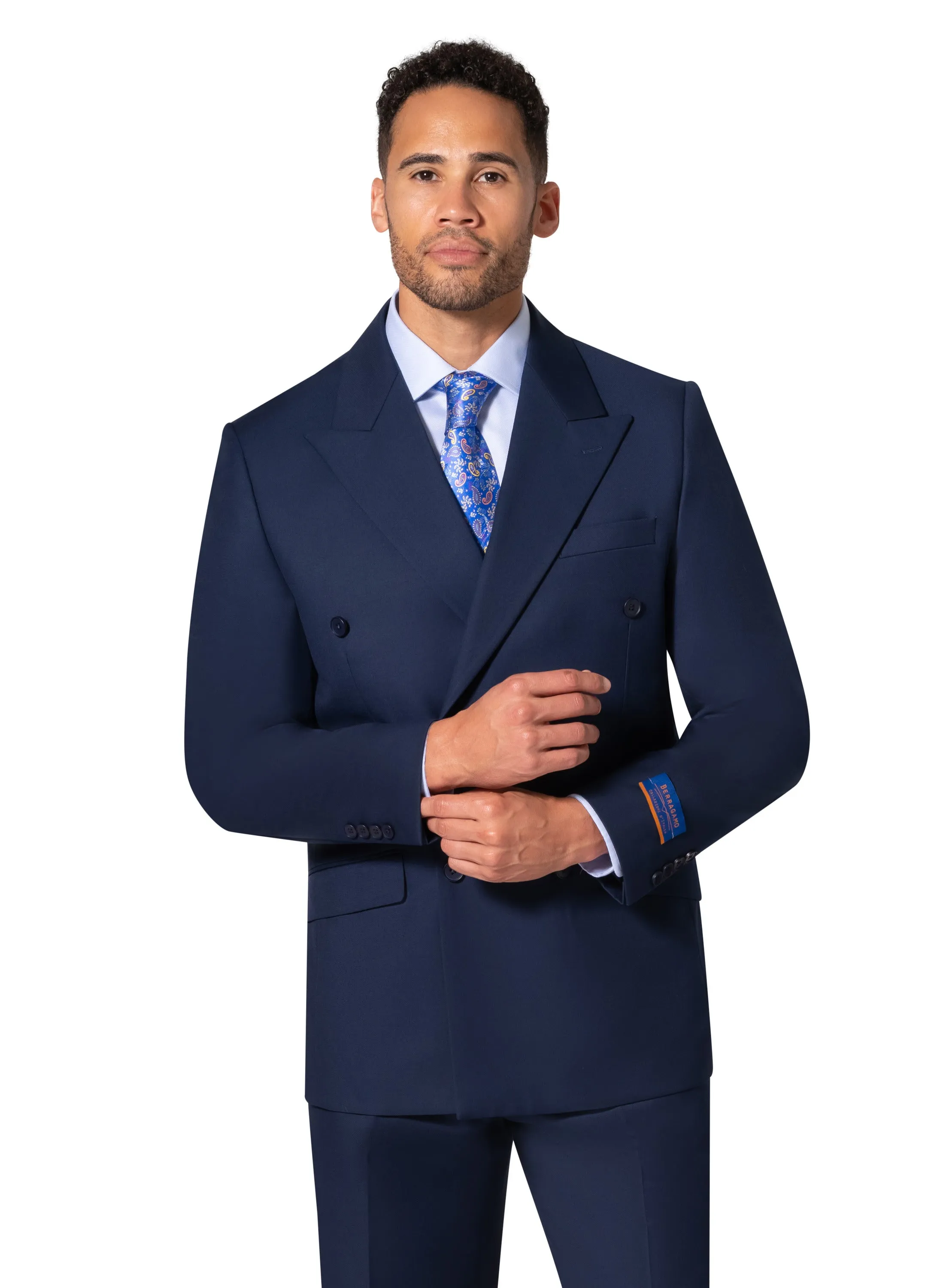 Bergamo Orange A6732 D/B Modern Fit Suit - New Blue premium fit