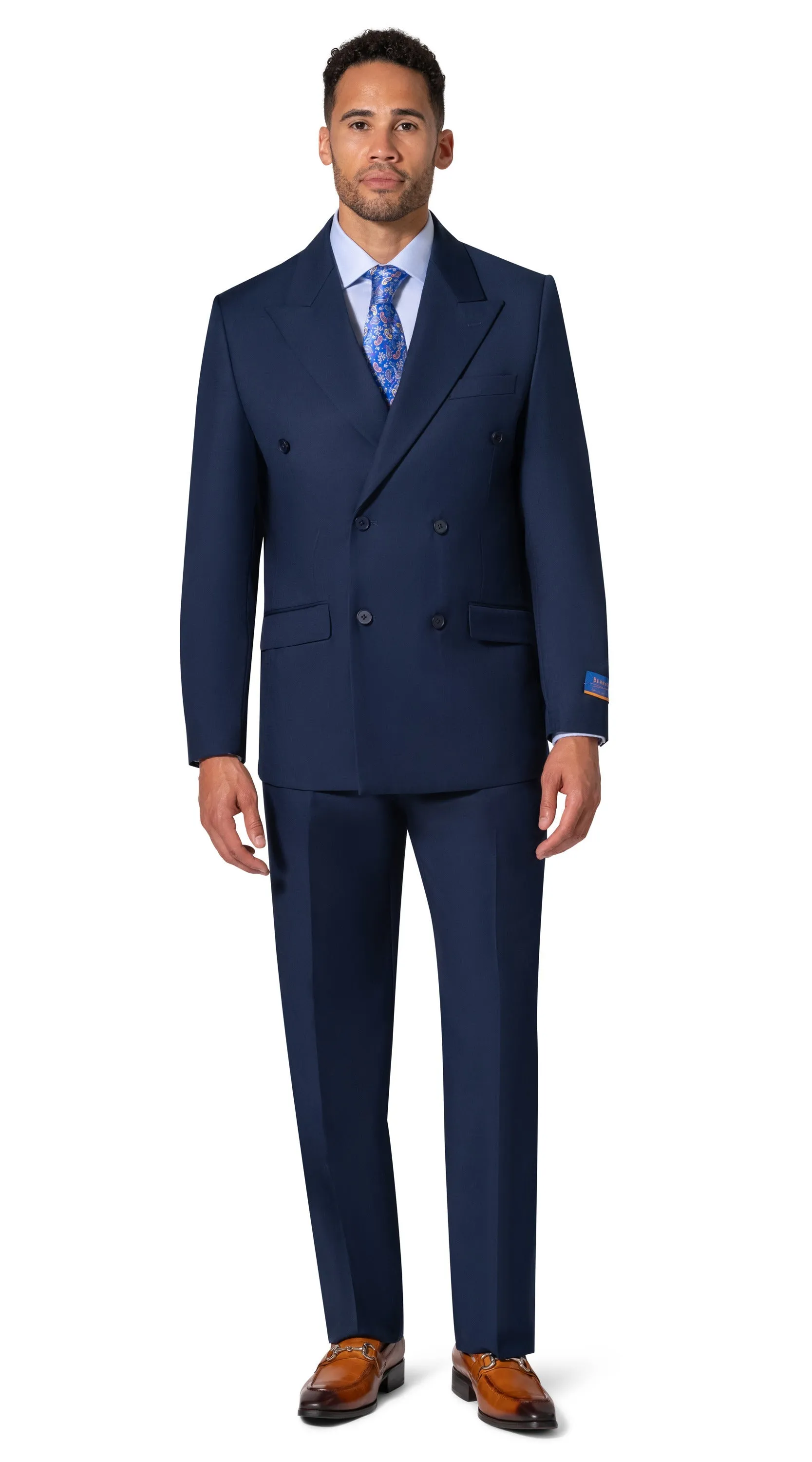 Bergamo Orange A6732 D/B Modern Fit Suit - New Blue graceful outfit