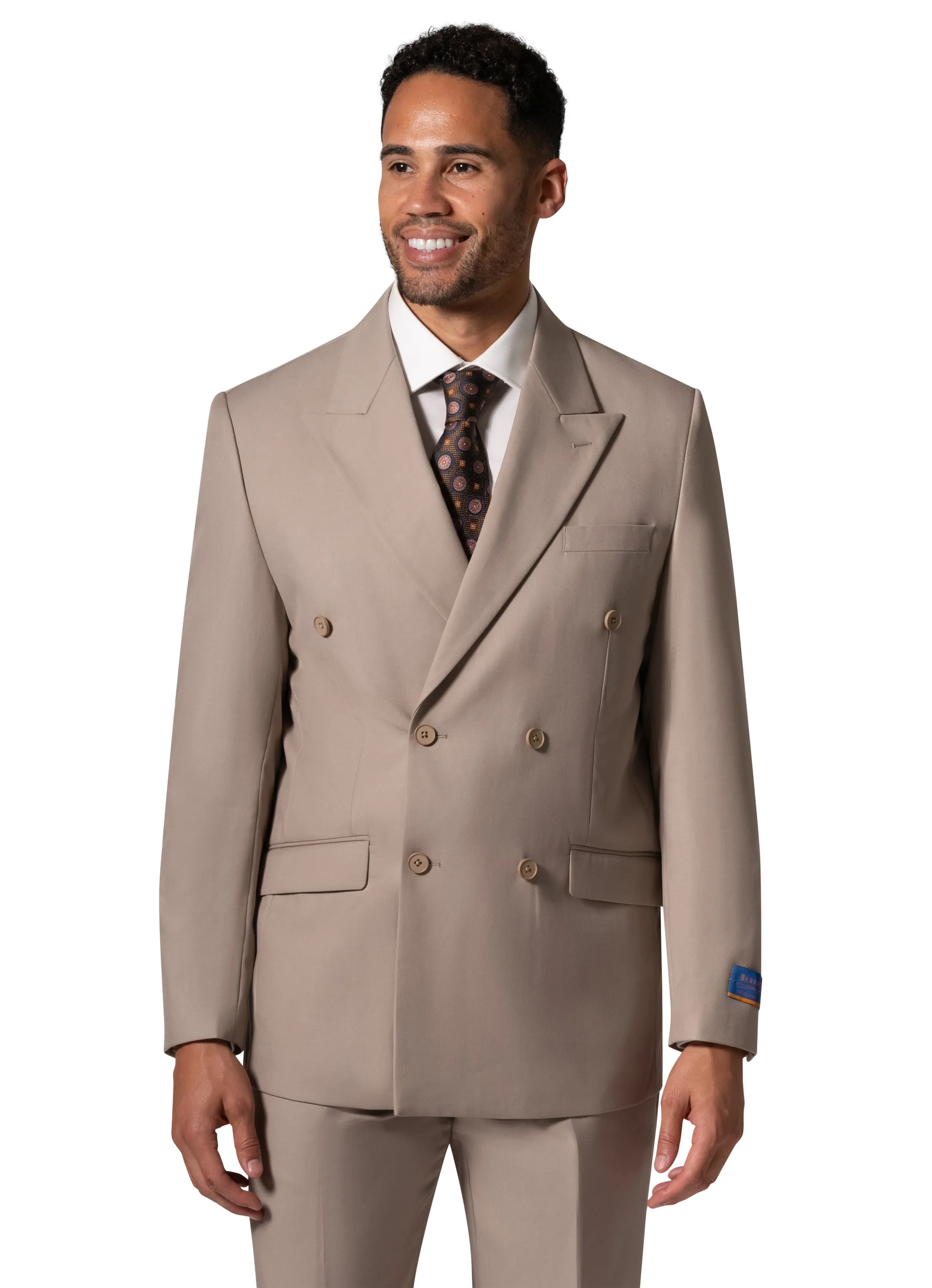 Bergamo Orange A6732 D/B Modern Fit Suit - Tan premium tailoring collection